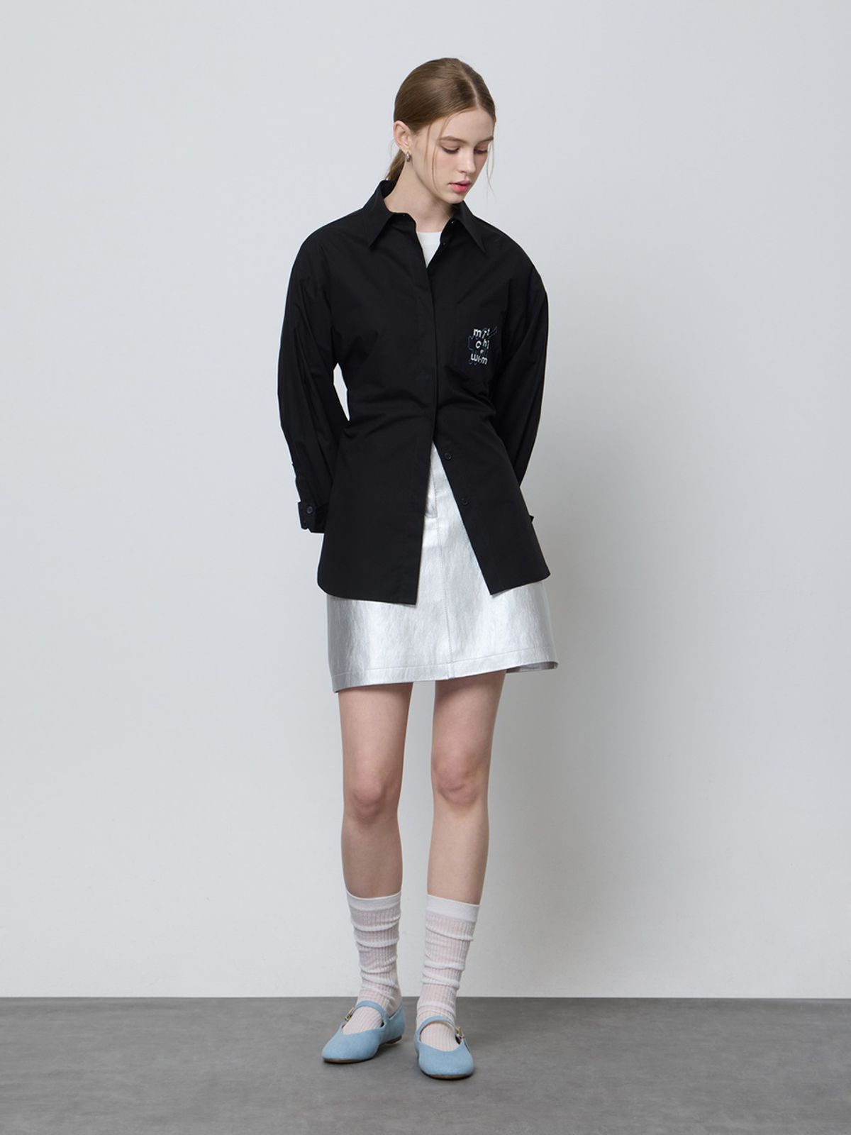 엘유브이엠(LUVM) BACK STRING COTTON SHIRTS_BLACK