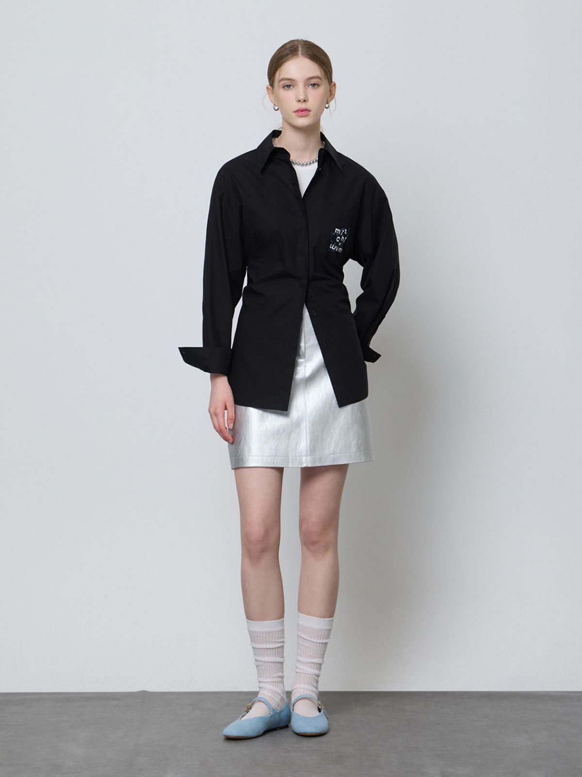 엘유브이엠(LUVM) BACK STRING COTTON SHIRTS_BLACK