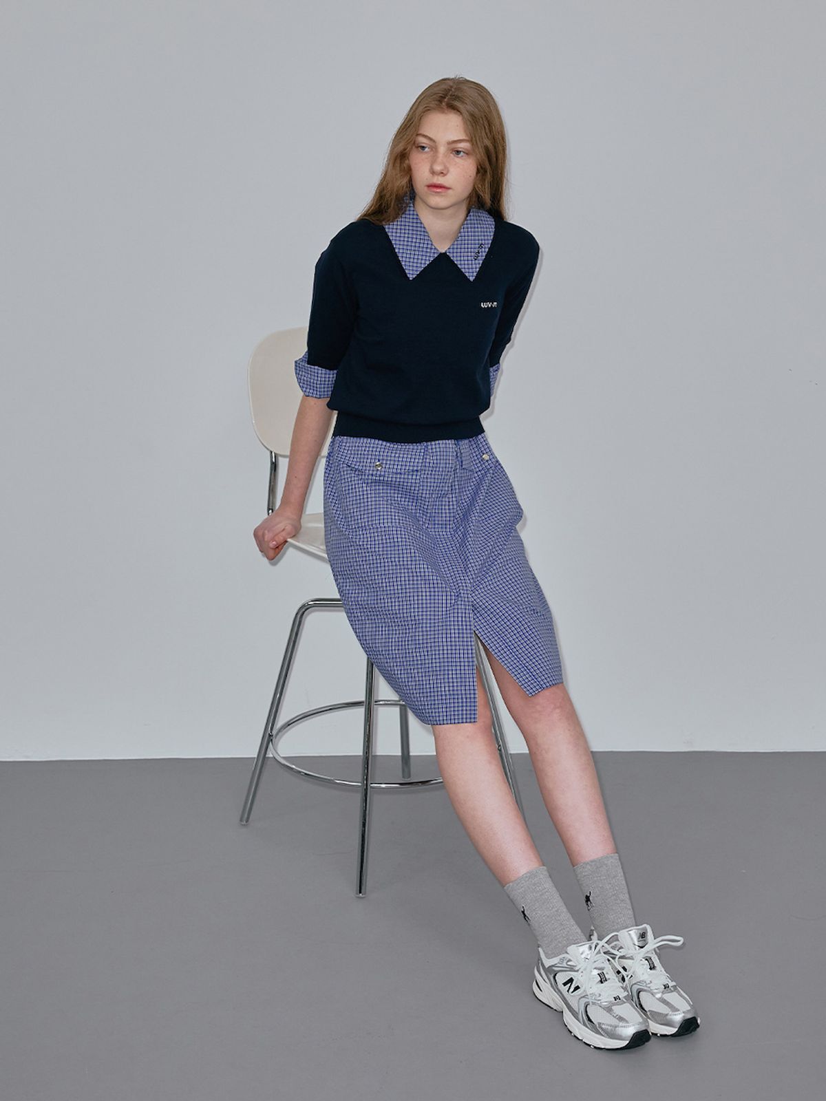 엘유브이엠(LUVM) COTTON FLAP DRESS_CHECKED FABRIC