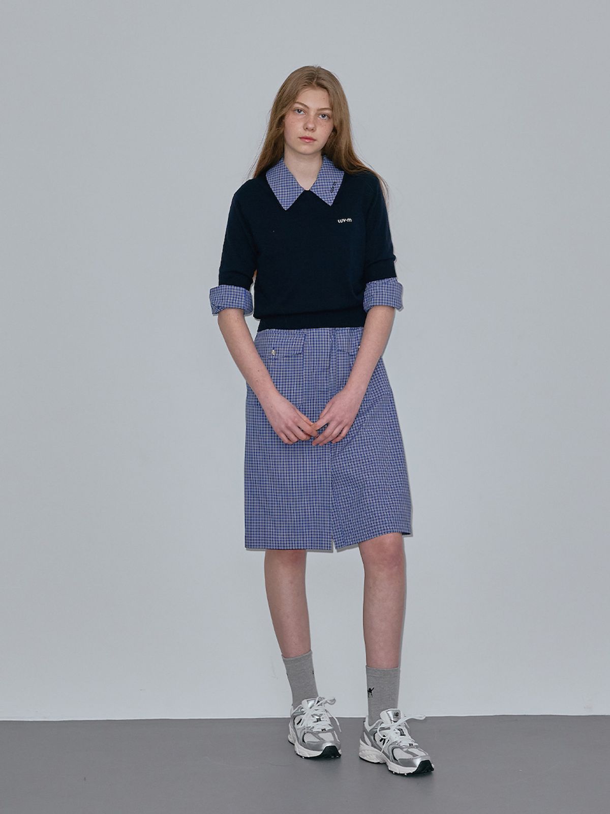 엘유브이엠(LUVM) COTTON FLAP DRESS_CHECKED FABRIC