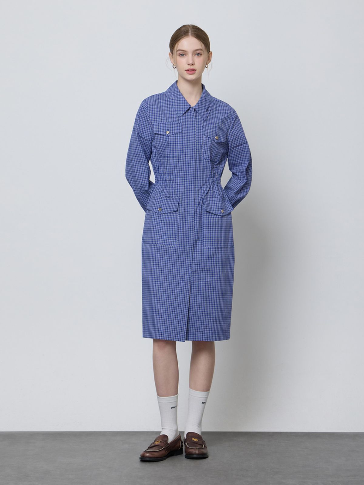 엘유브이엠(LUVM) COTTON FLAP DRESS_CHECKED FABRIC
