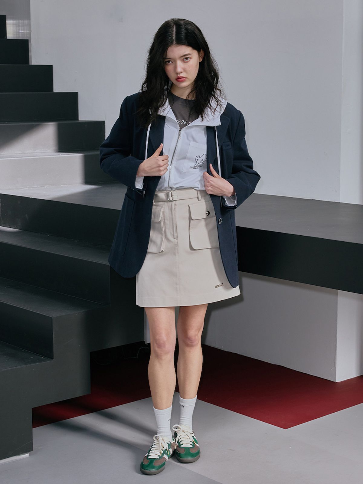 엘유브이엠(LUVM) POCKET MINI SKIRT_BEIGE
