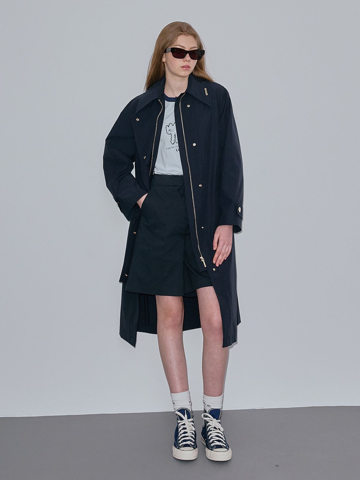 엘유브이엠(LUVM) FAKE STRING MIDI PANTS_NAVY