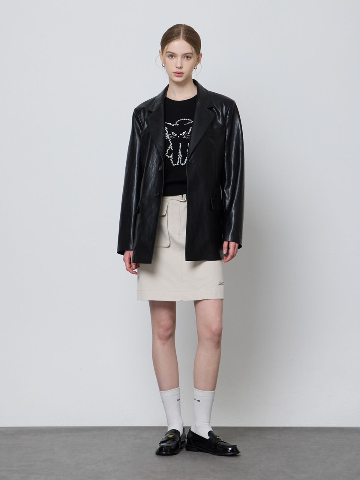 엘유브이엠(LUVM) TAILORED BOXY LEATHER JACKET_BLACK