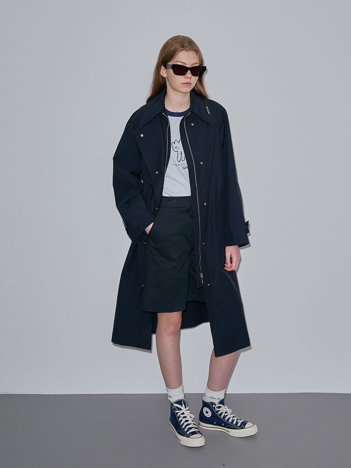 엘유브이엠(LUVM) COTTON FLAP TRENCHCOAT_NAVY