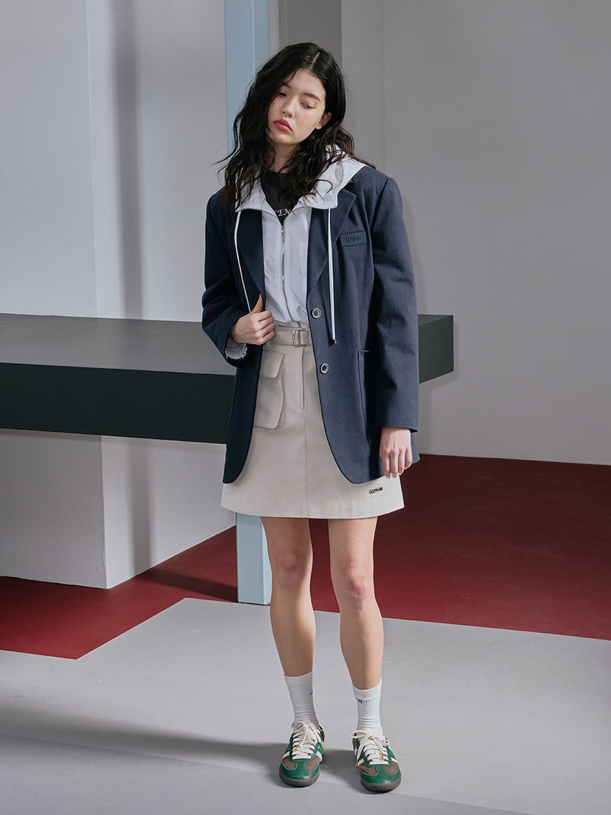 엘유브이엠(LUVM) LOGO PATCH BOXY JACKET_ NAVY