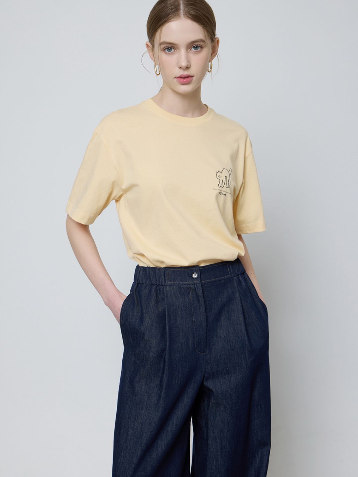 엘유브이엠(LUVM) UNISEX BASIC MITCHI T-SHIRT_YELLOW