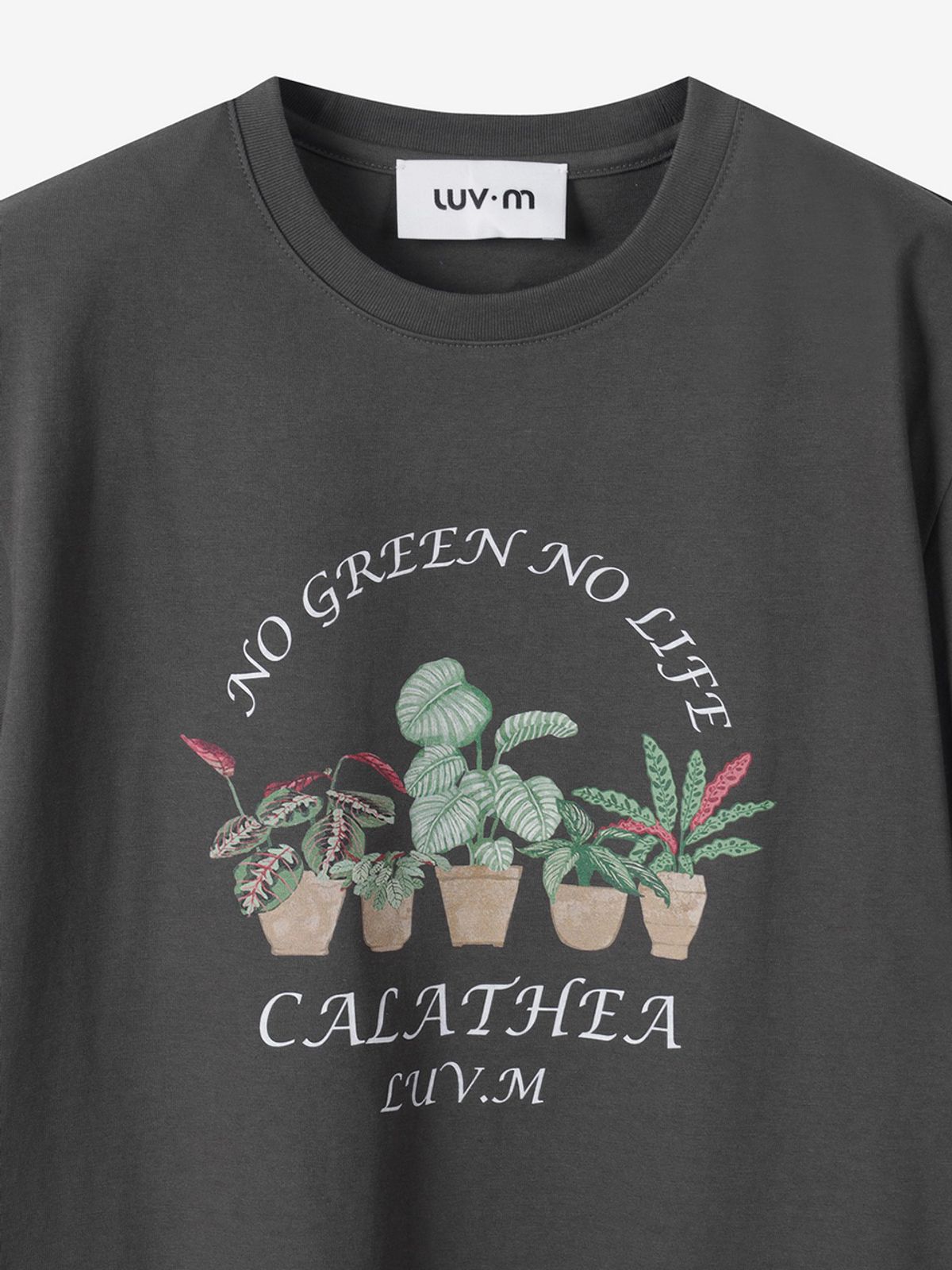 엘유브이엠(LUVM) CALATHEA PRINTING T-SHIRT_DARK GRAY
