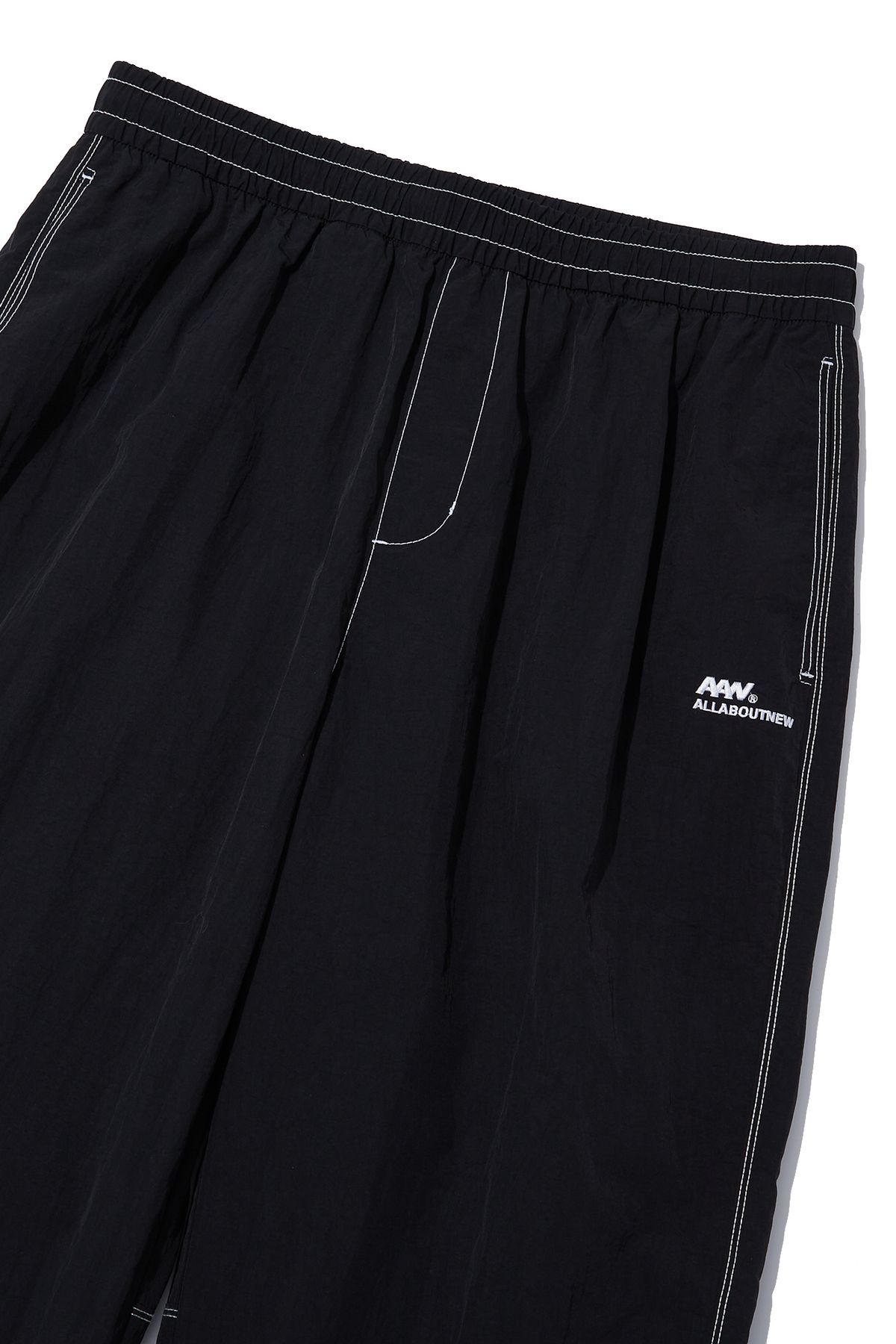 올어바웃뉴(ALL ABOUT NEW) 배색 스티치 세미 와이드 팬츠 블랙 ANZ2PL03ABK