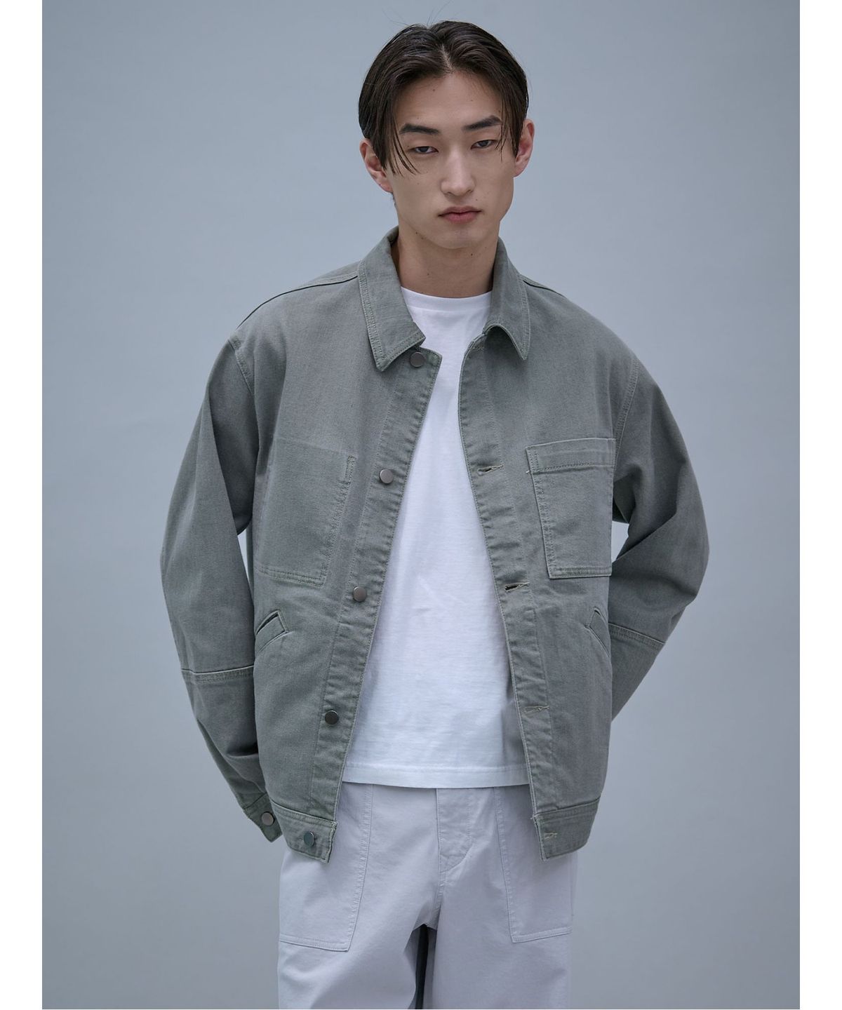 시프트지(SHIFT.G) Mallet Denim Trucker Jacket  Grey