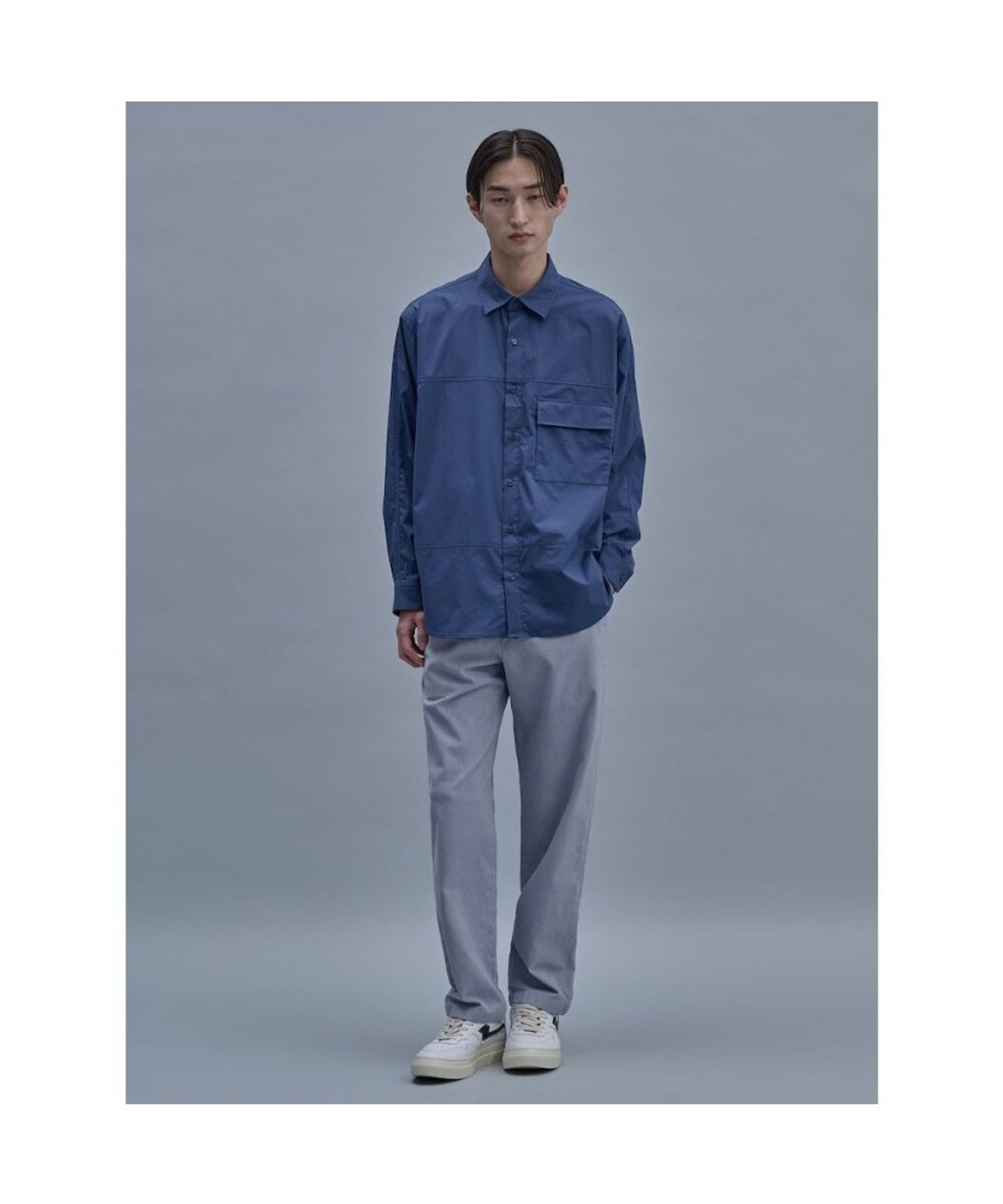 시프트지(SHIFT.G) Garment Dyed Cotton Slacks  Blue