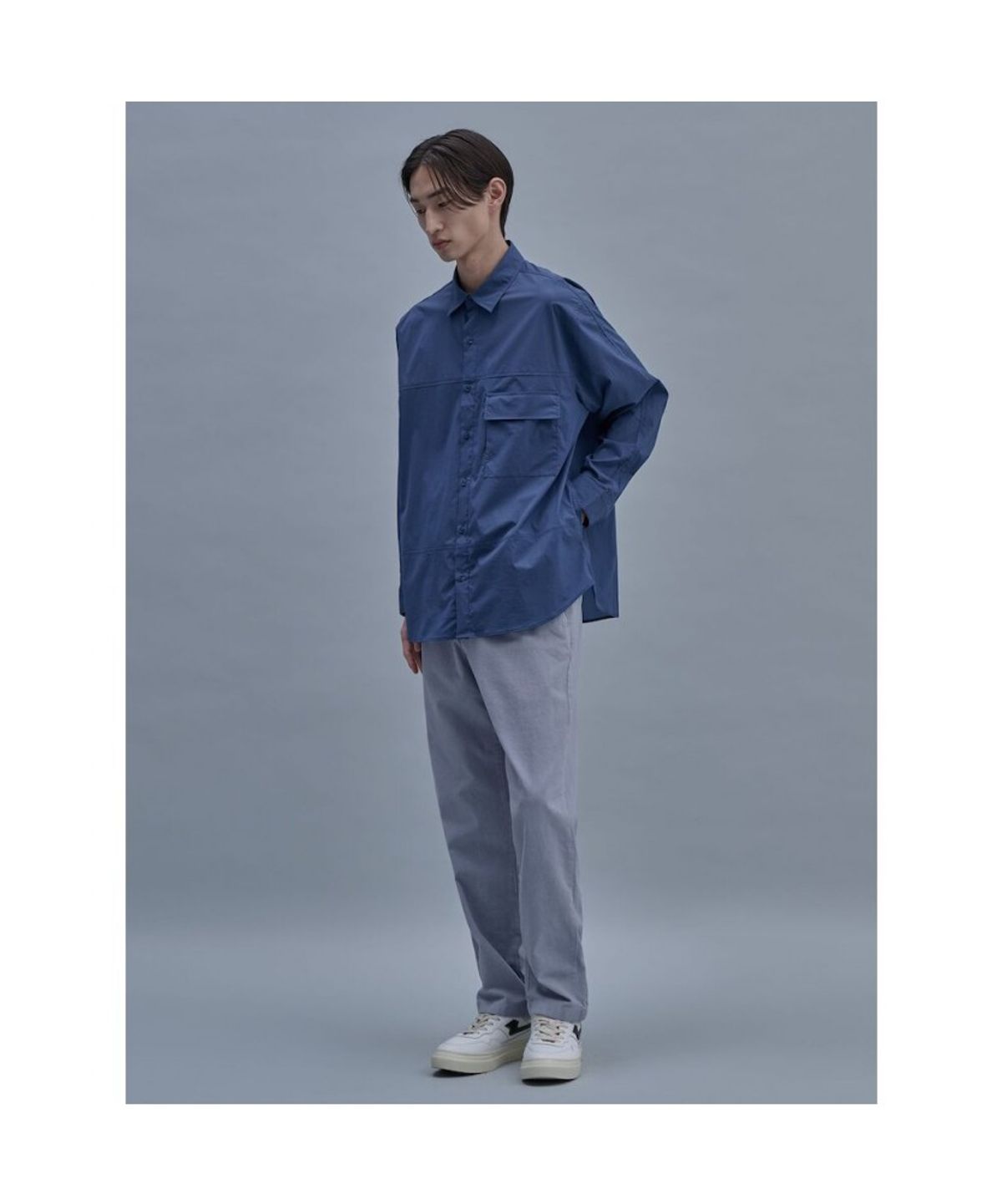 시프트지(SHIFT.G) Garment Dyed Cotton Slacks  Blue
