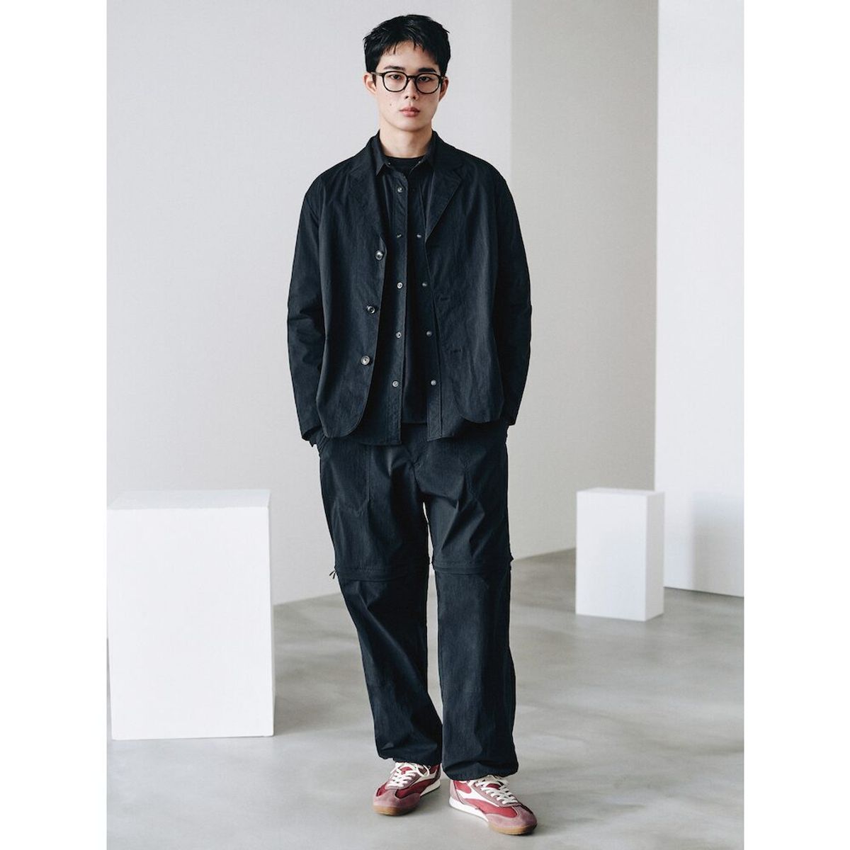 시프트지(SHIFT.G) Module Nylon Wide Pants  Black