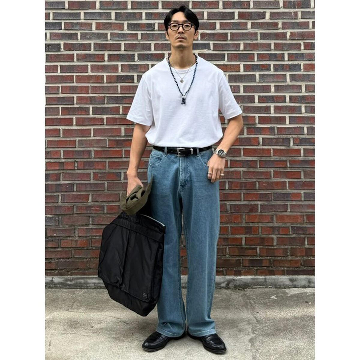 시프트지(SHIFT.G) Washed Wide Denim Pants  Blue