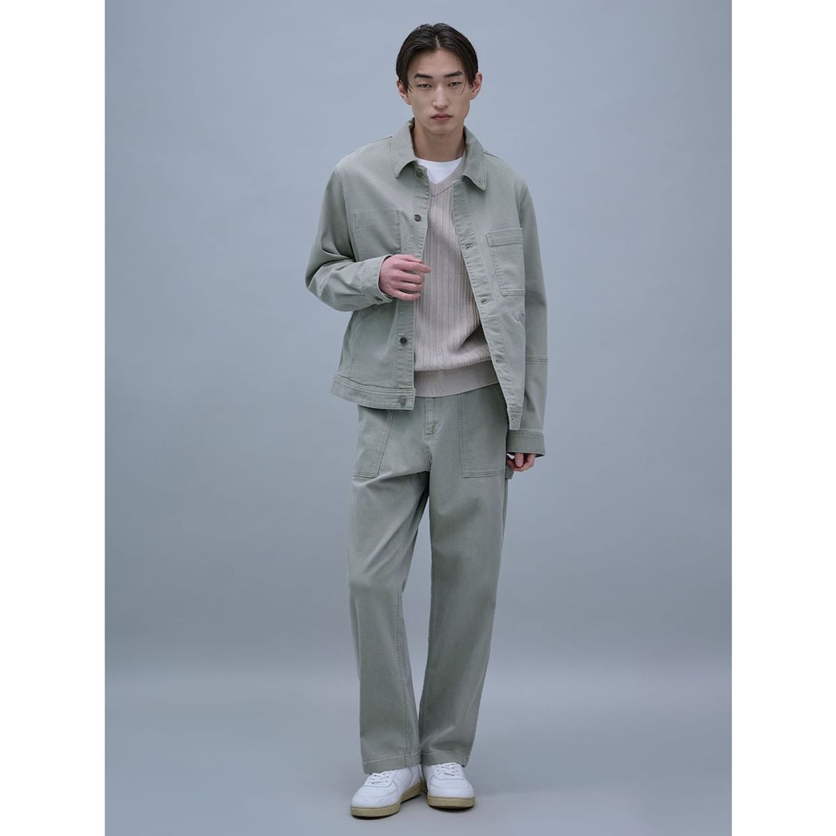 시프트지(SHIFT.G) Mallet Denim Pants (SetUp)  Khaki