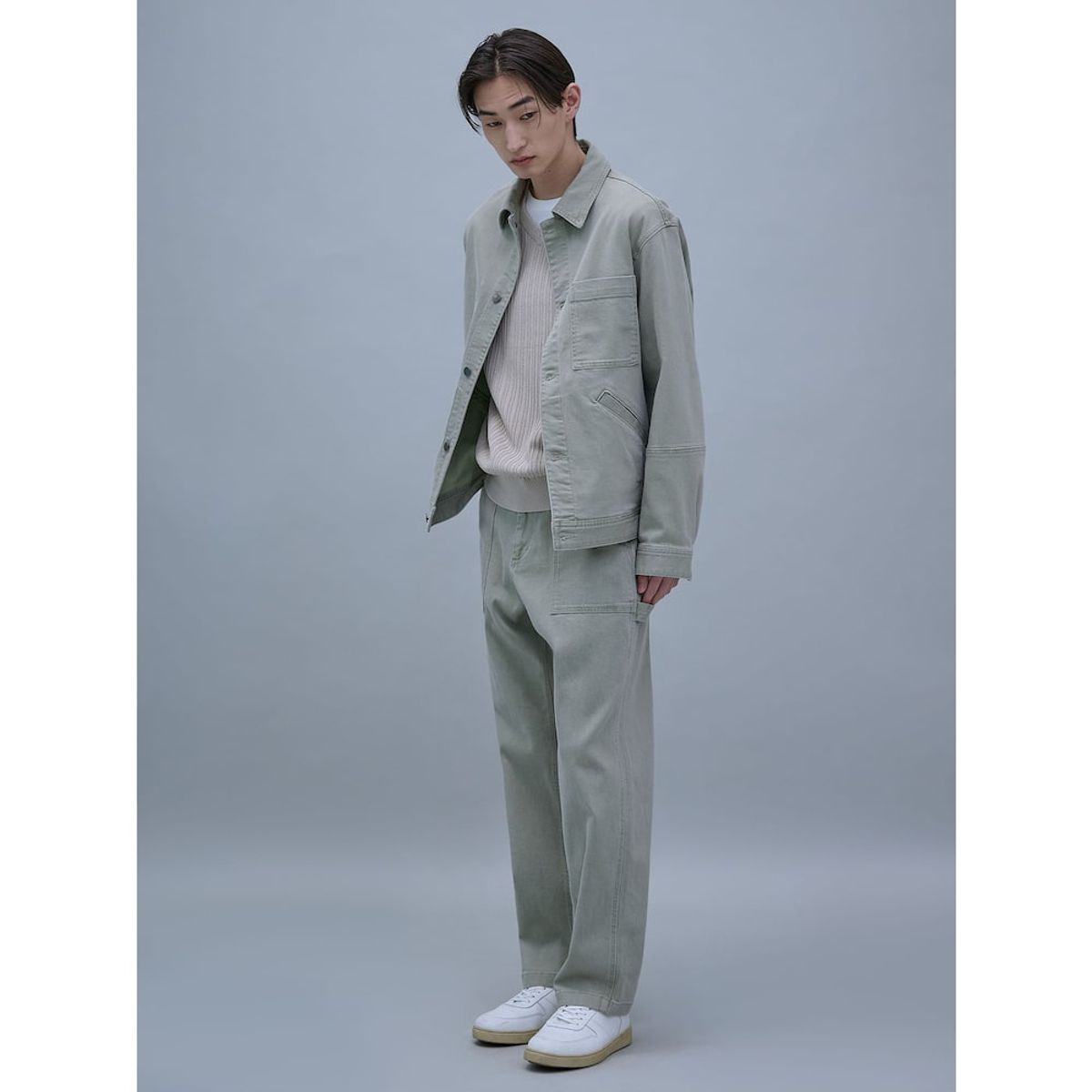 시프트지(SHIFT.G) Mallet Denim Pants (SetUp)  Khaki
