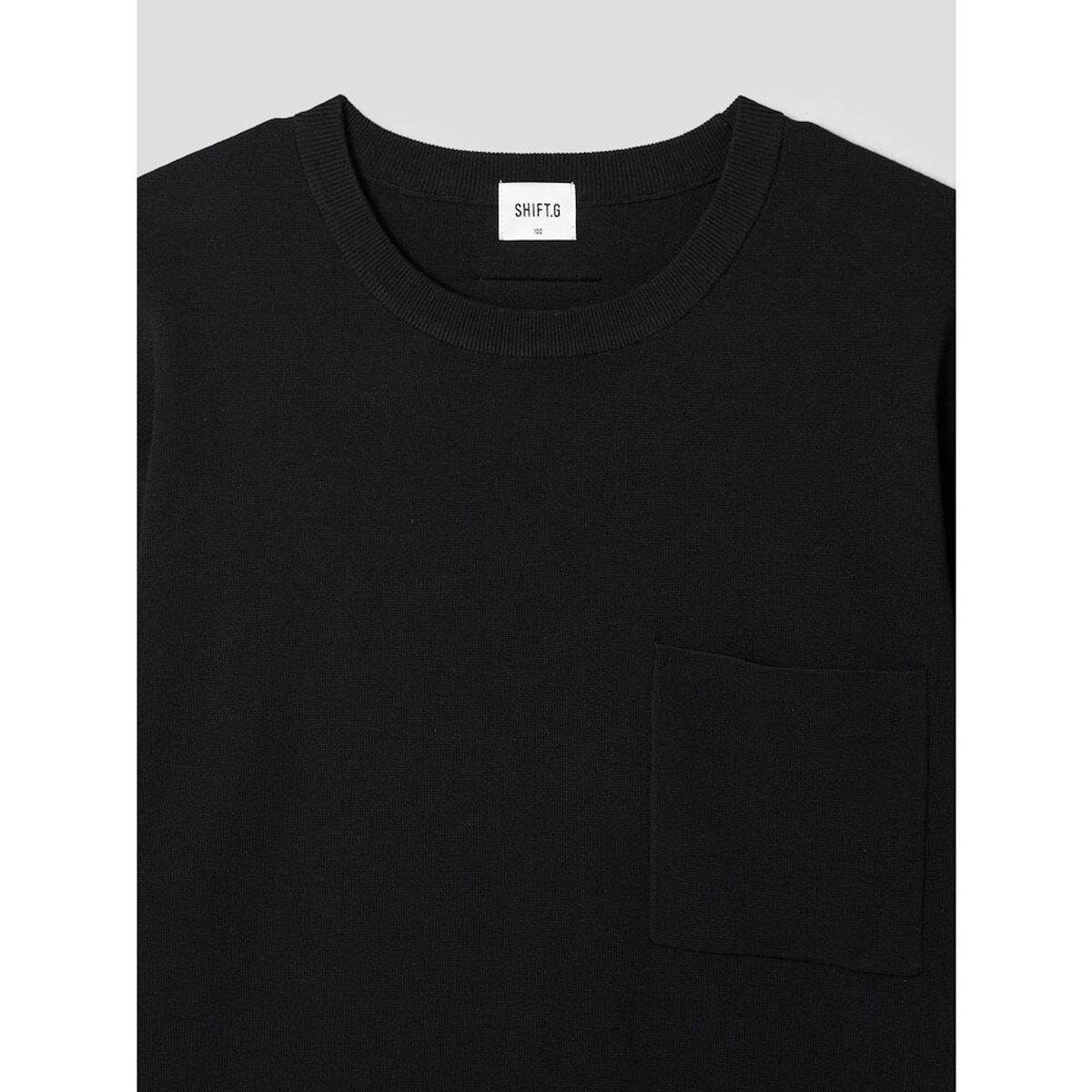 시프트지(SHIFT.G) Cotton Crewneck Sweater  Black