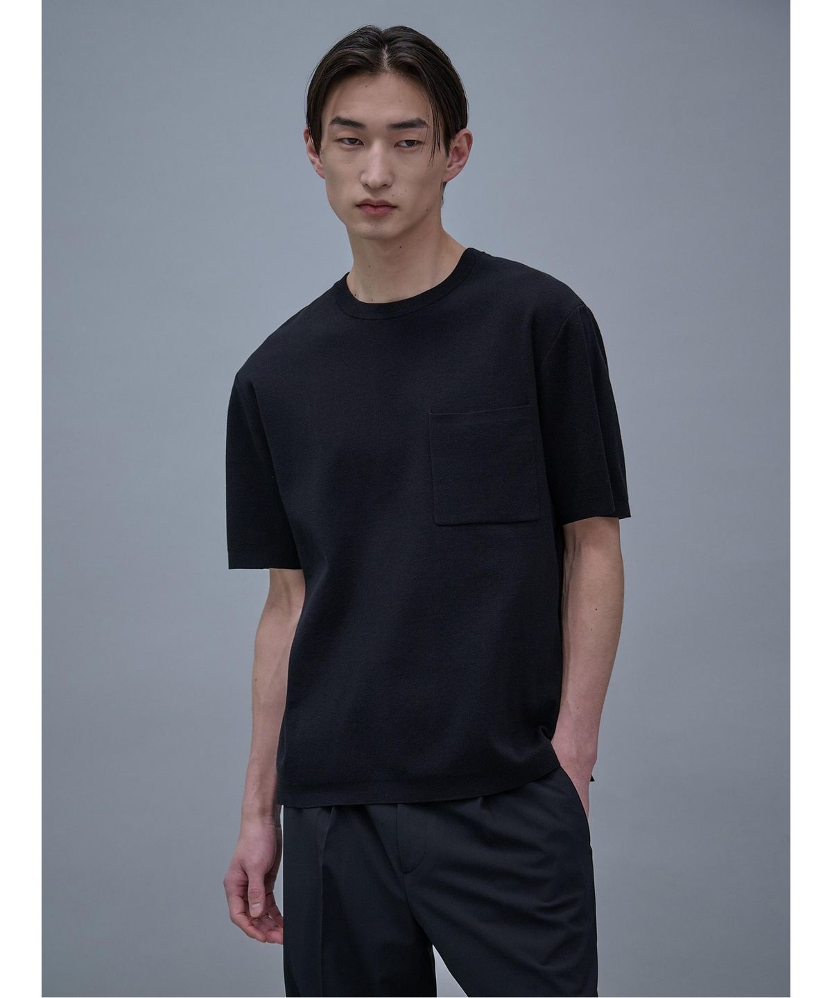 시프트지(SHIFT.G) Cotton Crewneck Sweater  Black