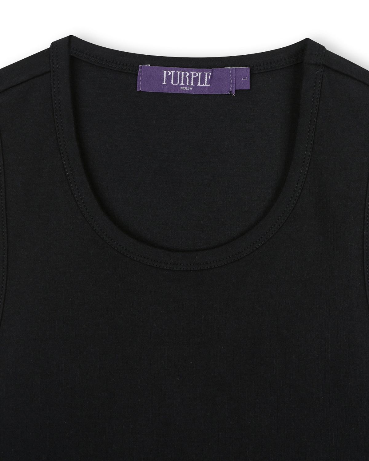 비슬로우(BESLOW) SLIM FIT SOLID TANK TOP BLACK