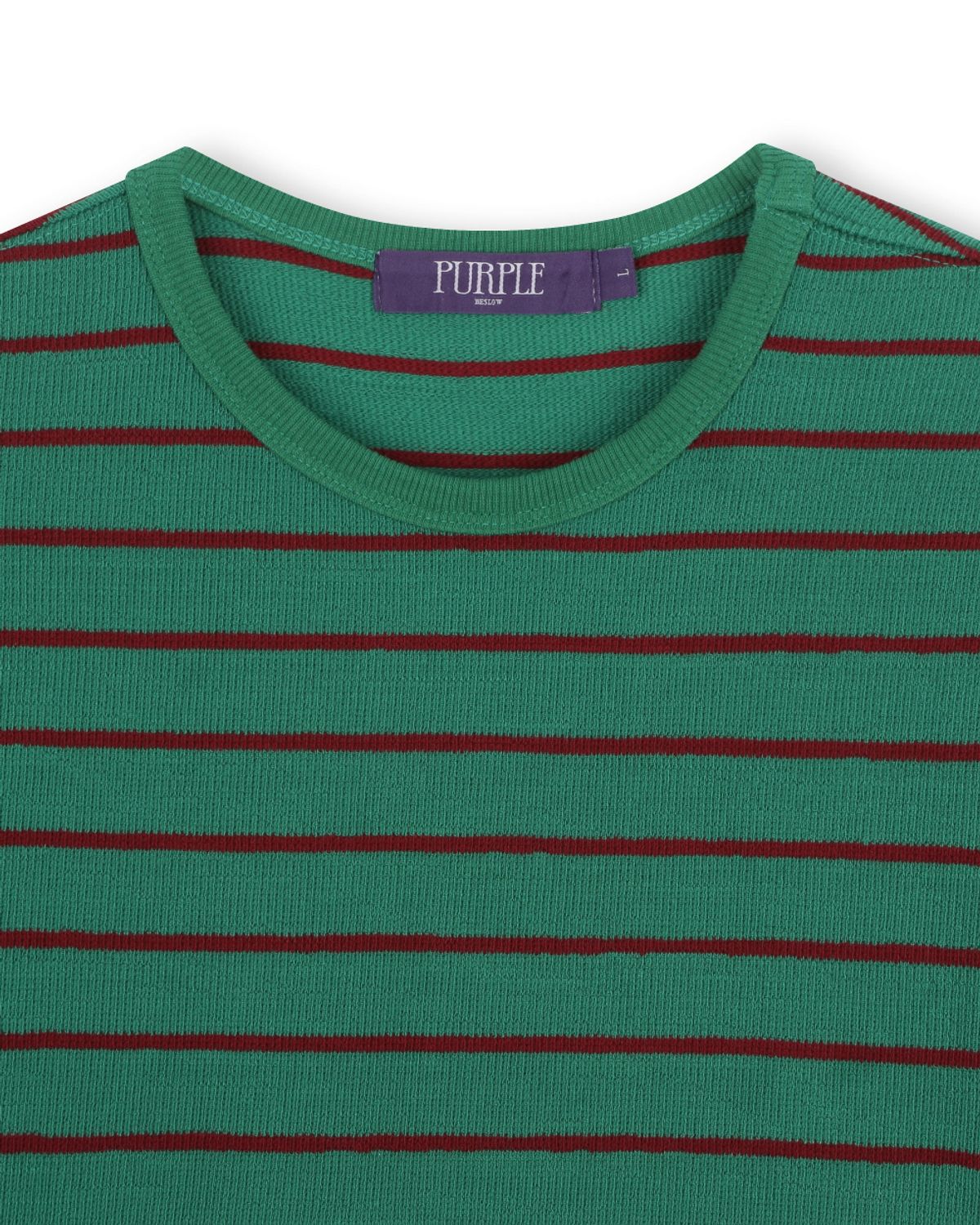비슬로우(BESLOW) SLIM FIT STRIPE T-SHIRTS GREEN