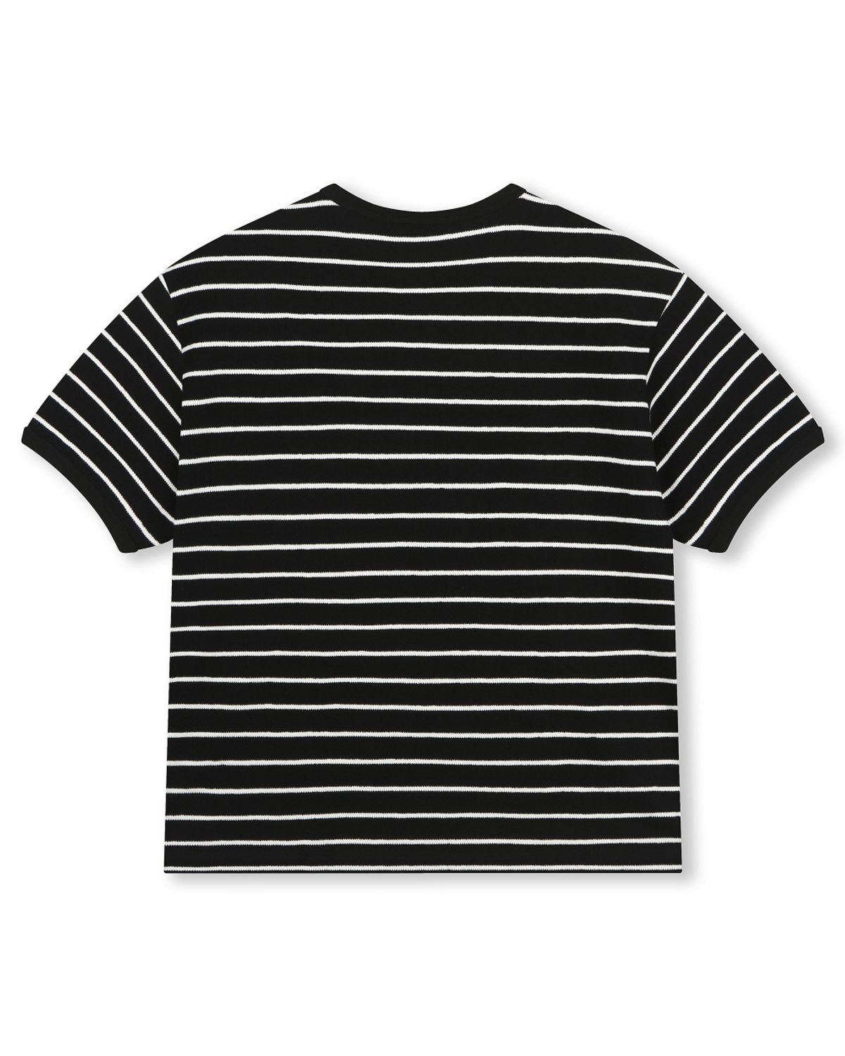 비슬로우(BESLOW) SLIM FIT STRIPE T-SHIRTS BLACK