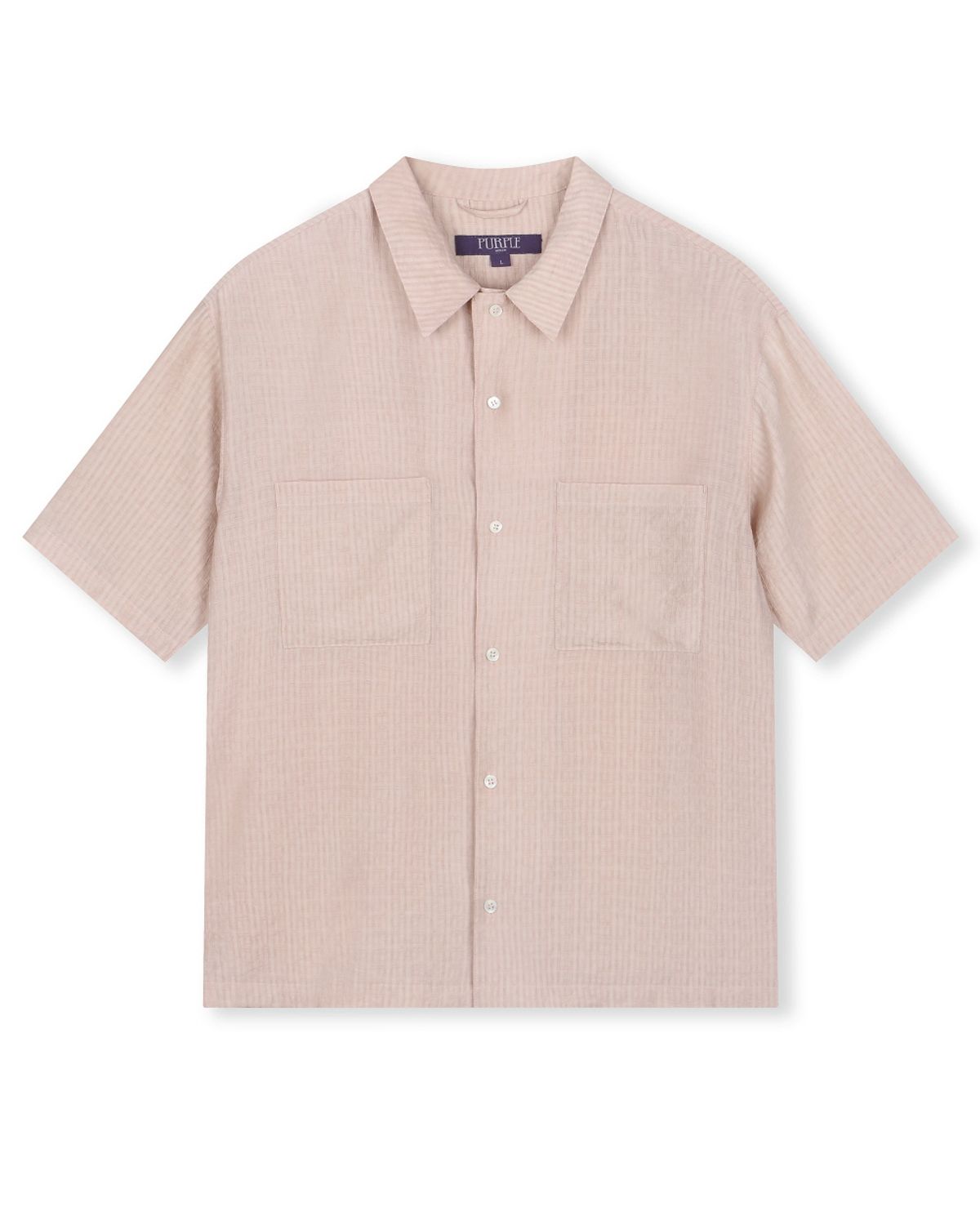 비슬로우(BESLOW) CRINKLE TEXTURE HALF SHIRTS PINK
