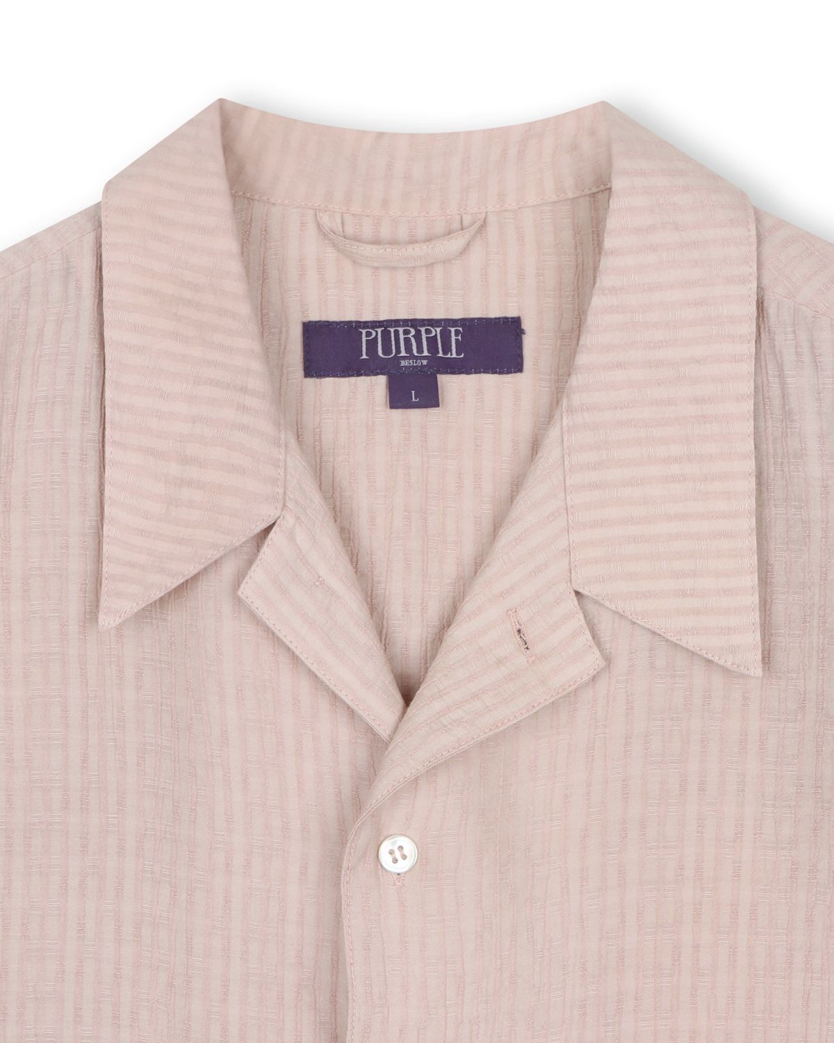 비슬로우(BESLOW) CRINKLE TEXTURE HALF SHIRTS PINK