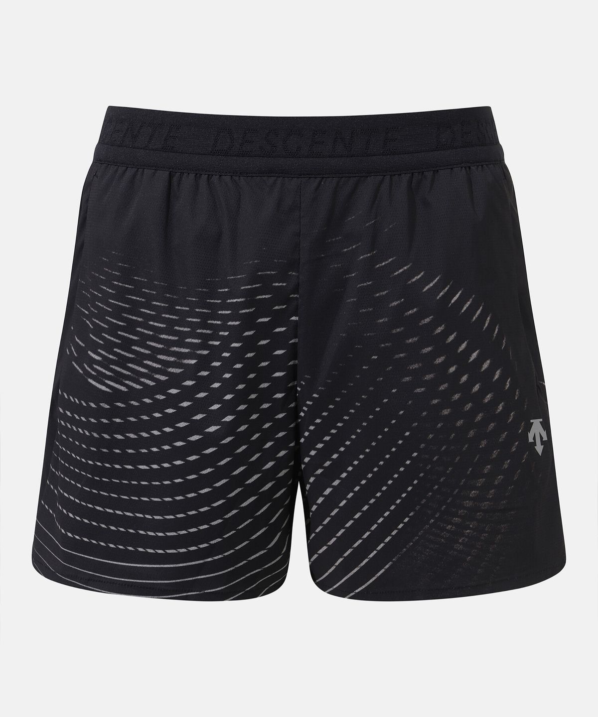 데상트(DESCENTE) 러닝 3인치 브리프라인드 쇼츠 패턴 블랙(SQ221RHP44)