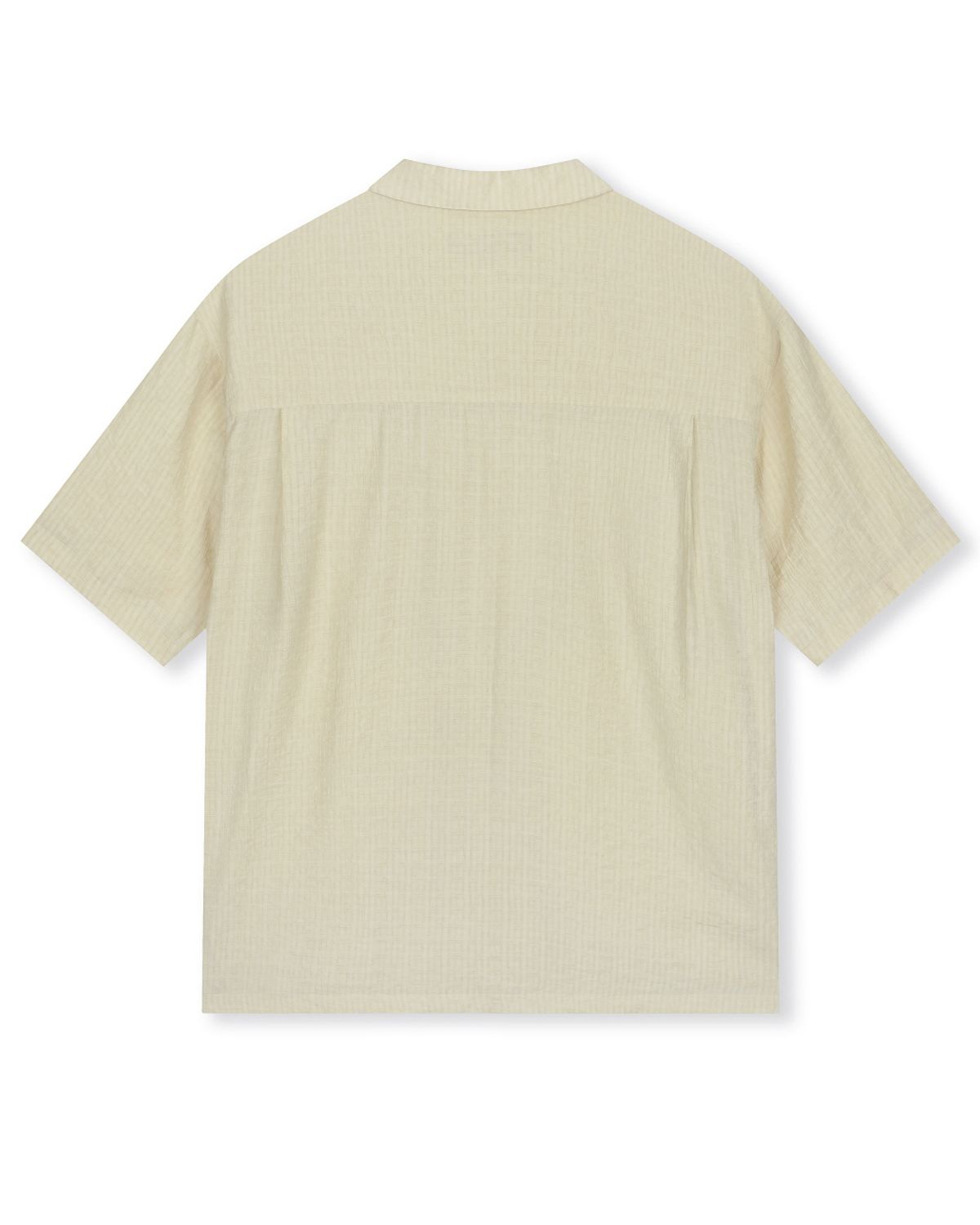 비슬로우(BESLOW) CRINKLE TEXTURE HALF SHIRTS LIGHT BEIGE