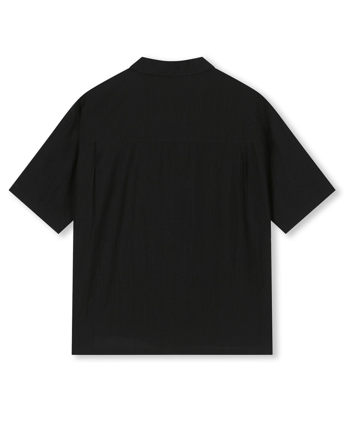 비슬로우(BESLOW) CRINKLE TEXTURE HALF SHIRTS BLACK