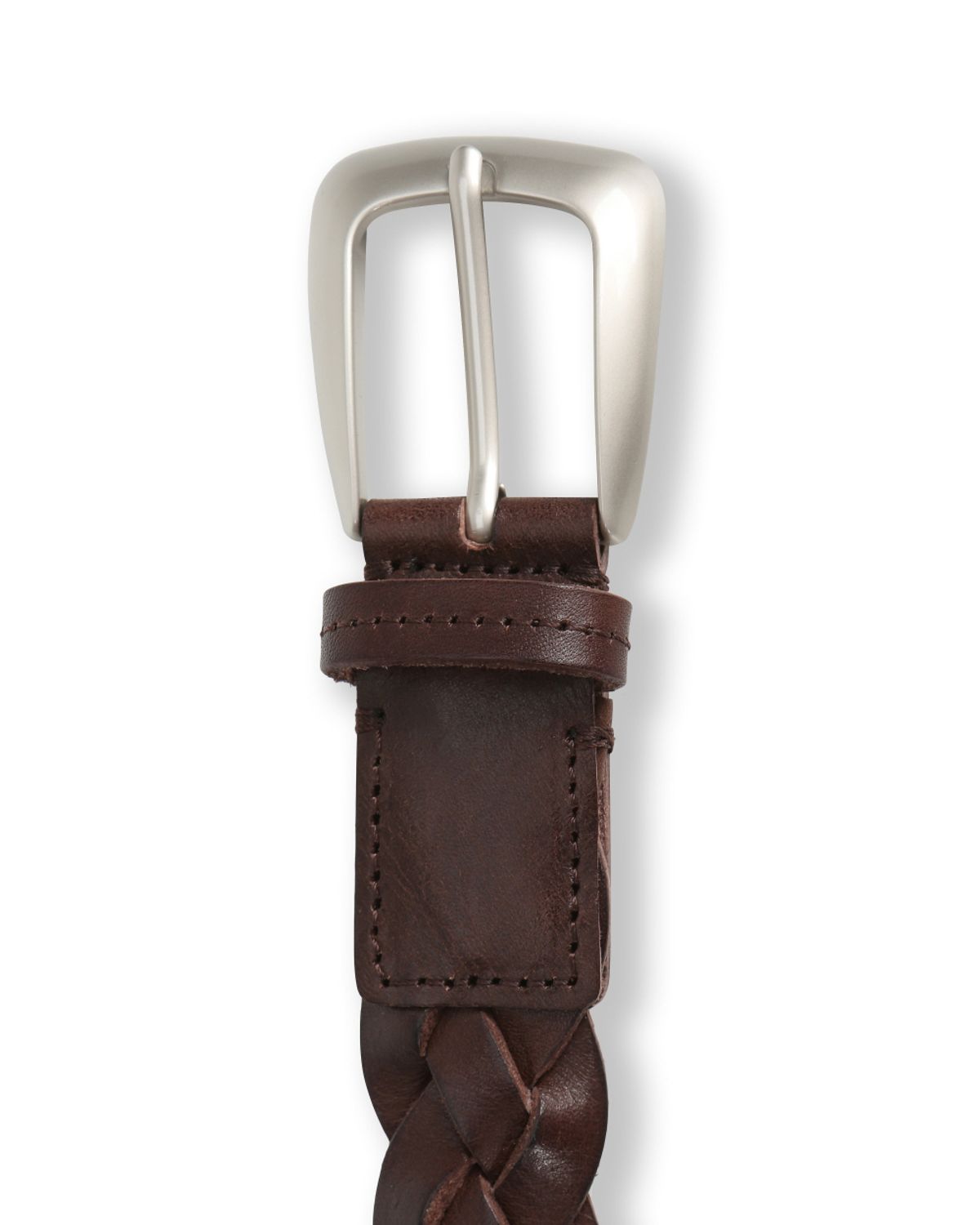 비슬로우(BESLOW) TWIST LEATHER BELT BROWN