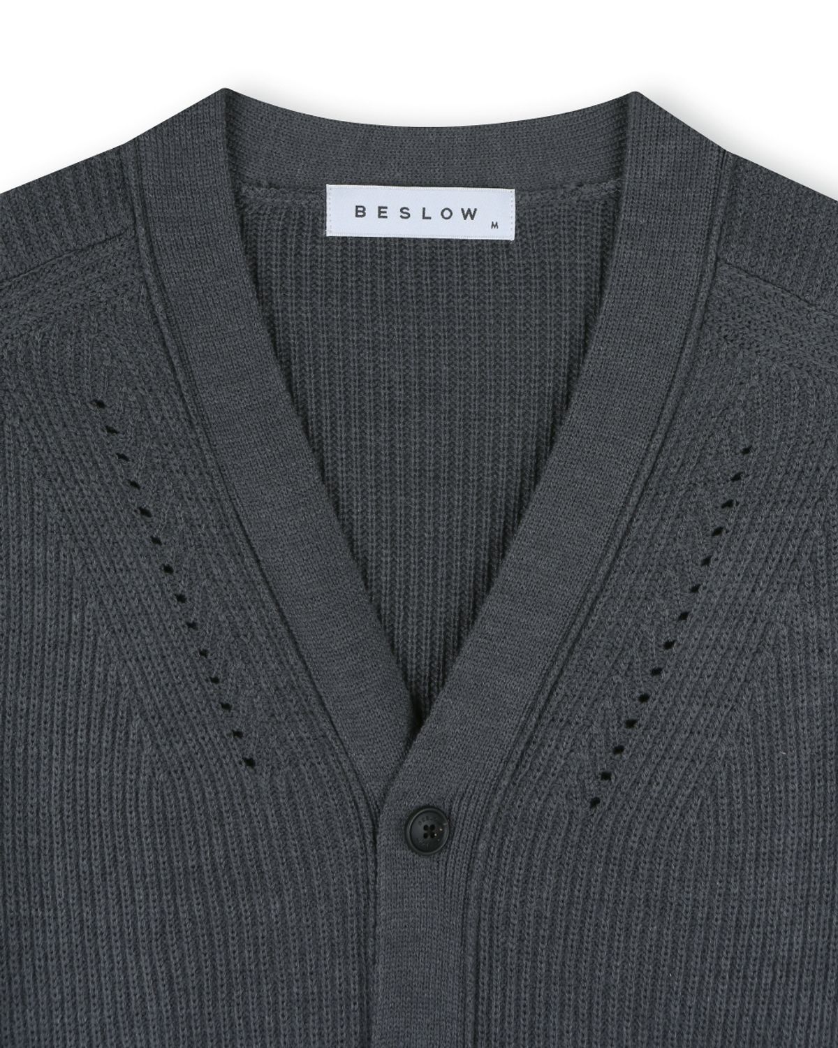 비슬로우(BESLOW) [비슬로우X패션튜브삭형]V NECK SHORT CARDIGAN CHARCOAL