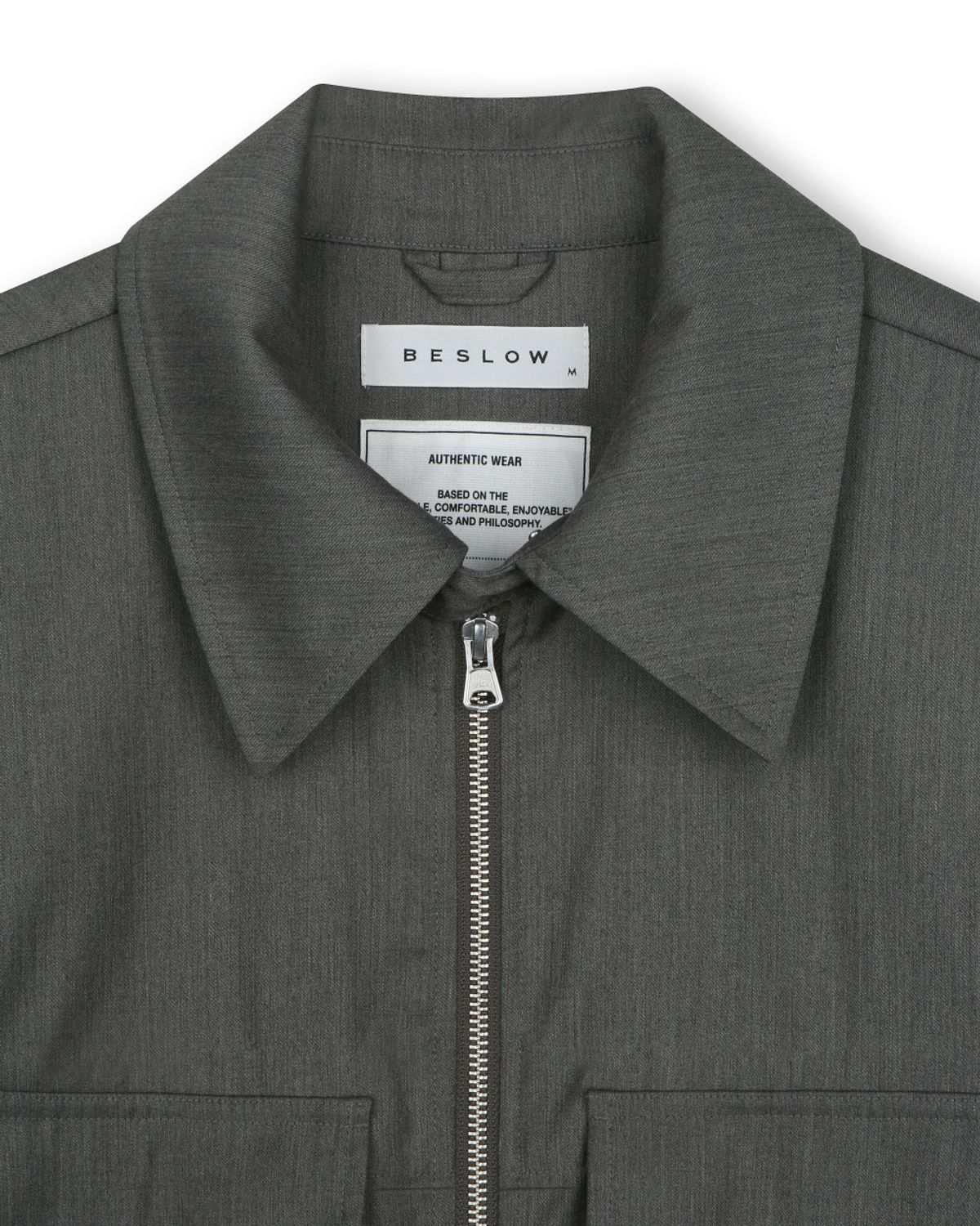 비슬로우(BESLOW) [비슬로우X패션튜브삭형]MILITARY ZIP-UP SHORT JACKET GREY