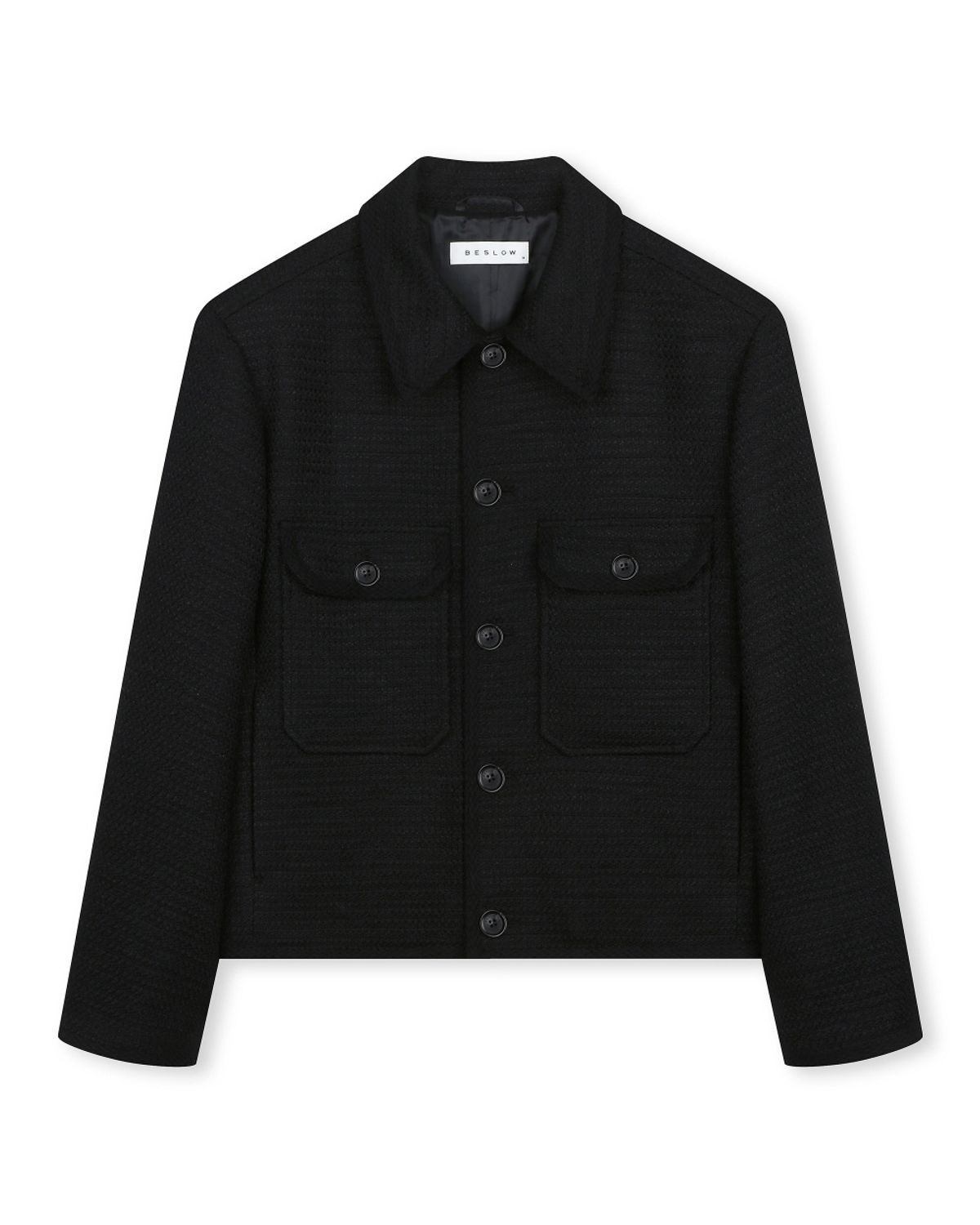 비슬로우(BESLOW) [비슬로우X패션튜브삭형]TWEED SHORT JACKET BLACK