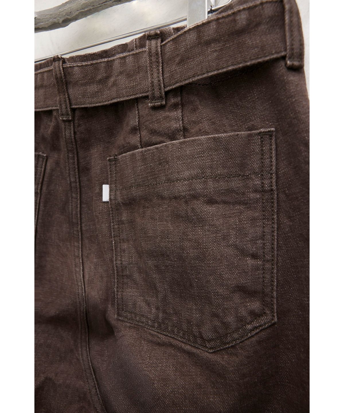 유스(YOUTH) Belted Denim Pants - Brown