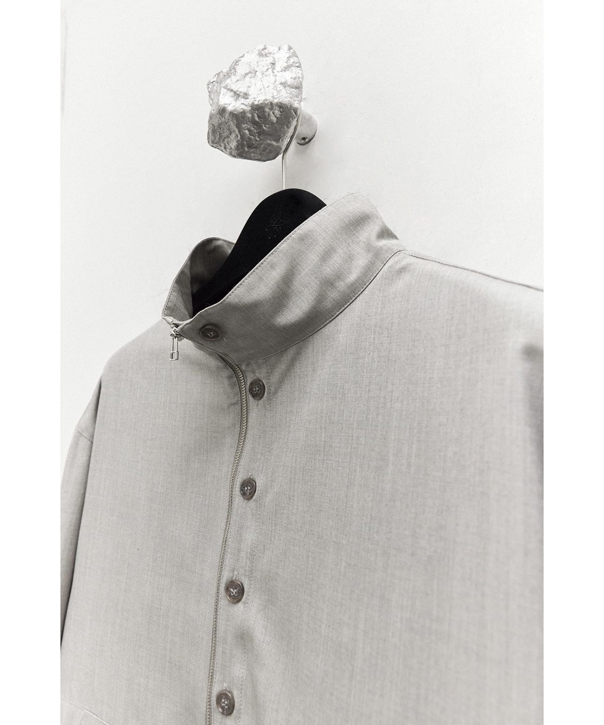 유스(YOUTH) Buttoned Anorak - Light Grey