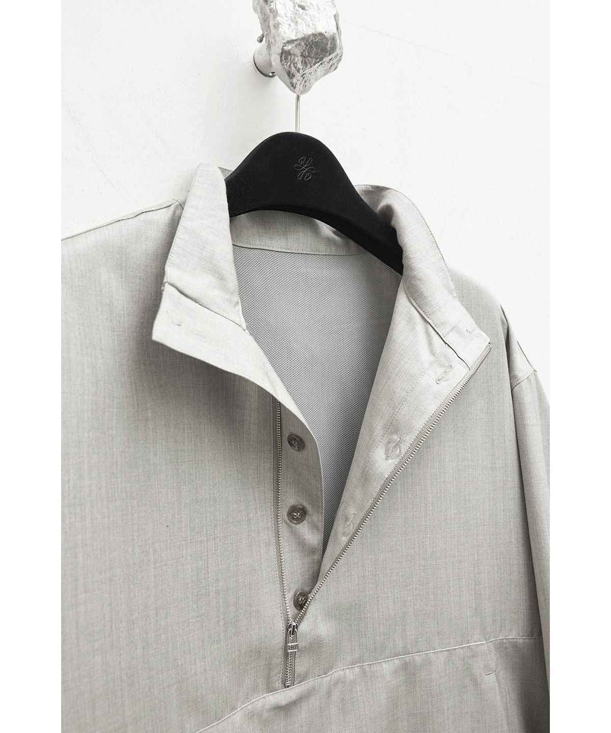 유스(YOUTH) Buttoned Anorak - Light Grey