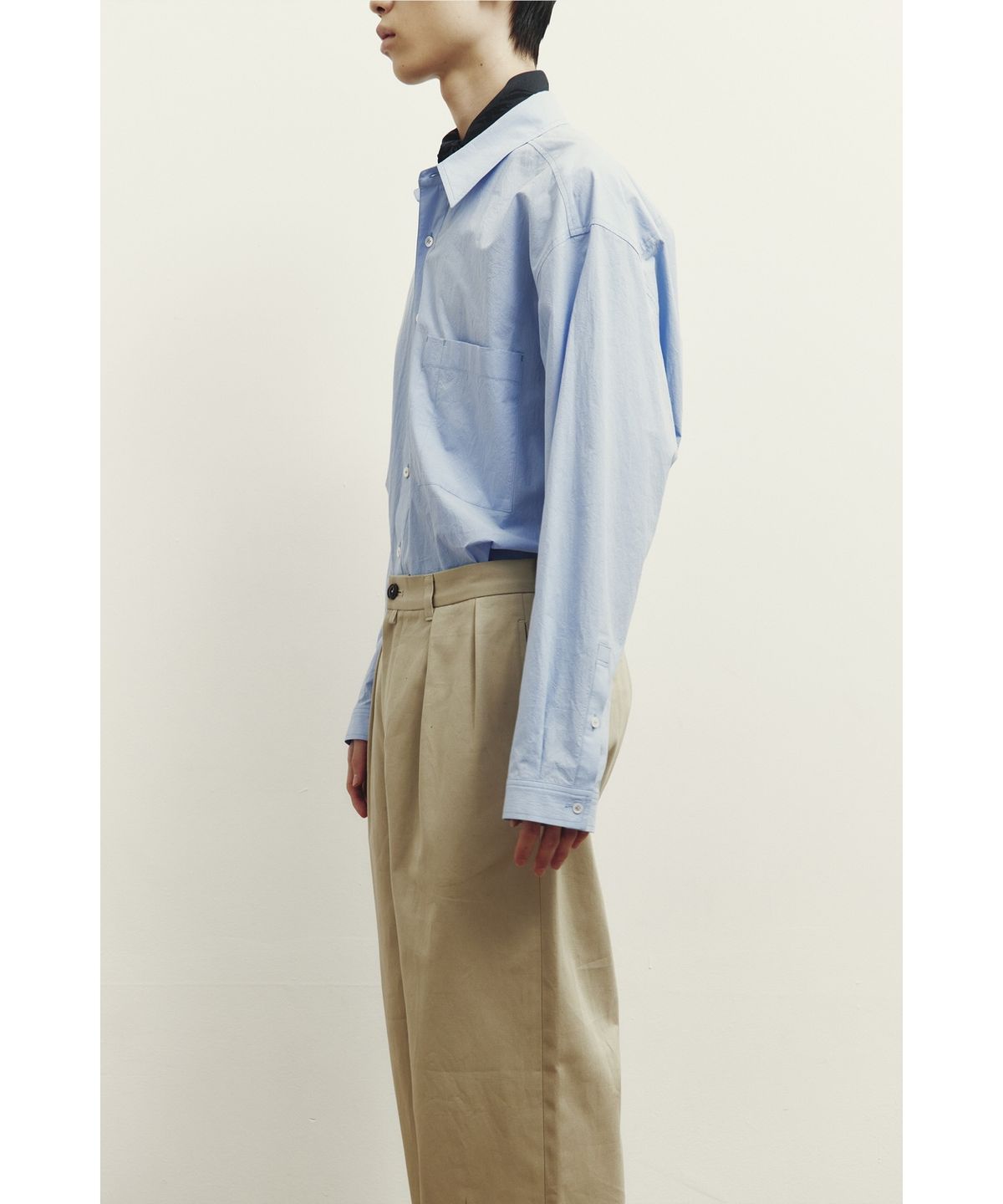 유스(YOUTH) Creased Loosed Shirt - Light Blue