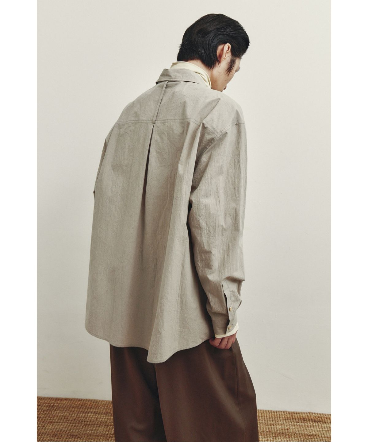 유스(YOUTH) Creased Loosed Shirt - Beige