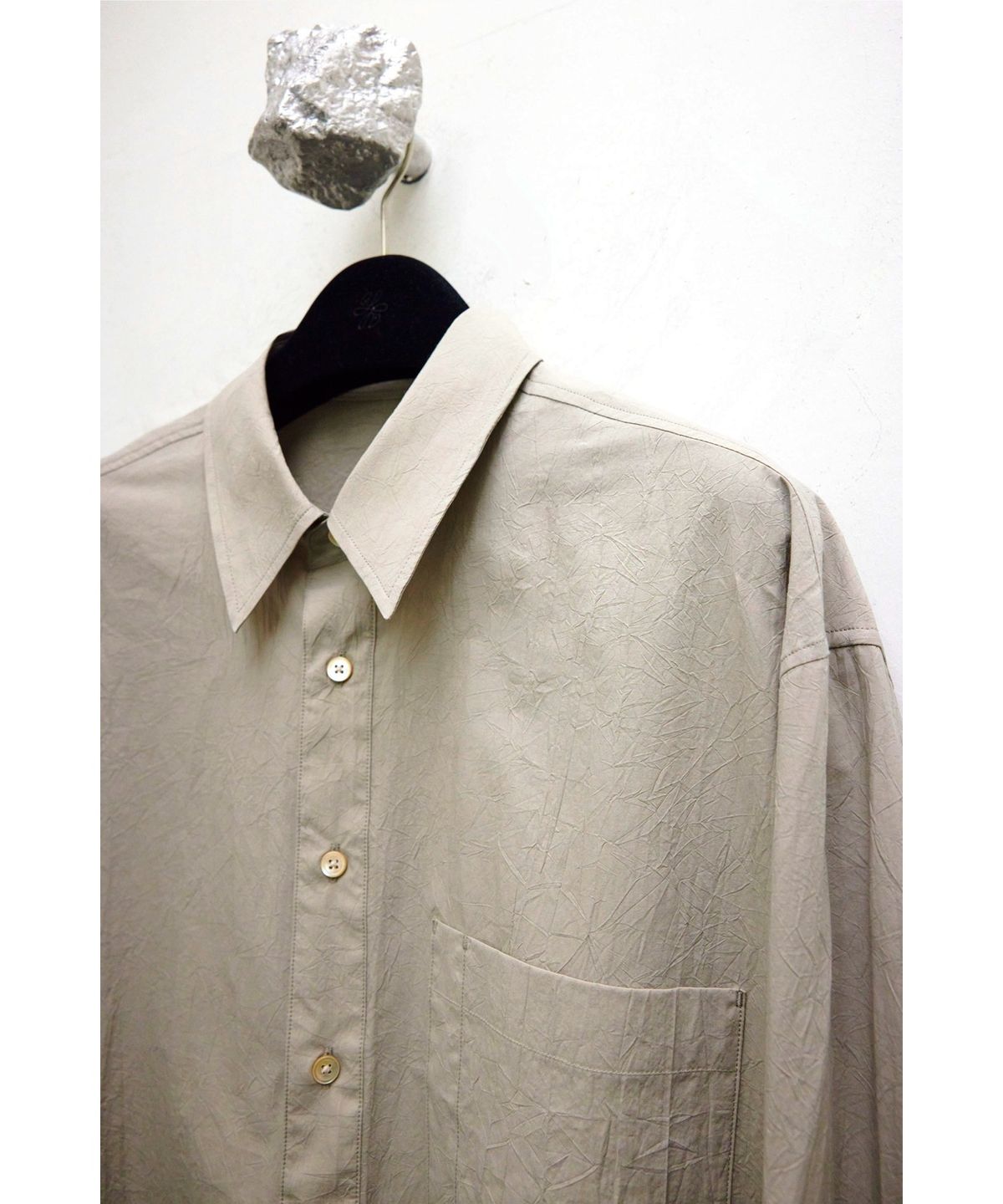 유스(YOUTH) Creased Loosed Shirt - Beige
