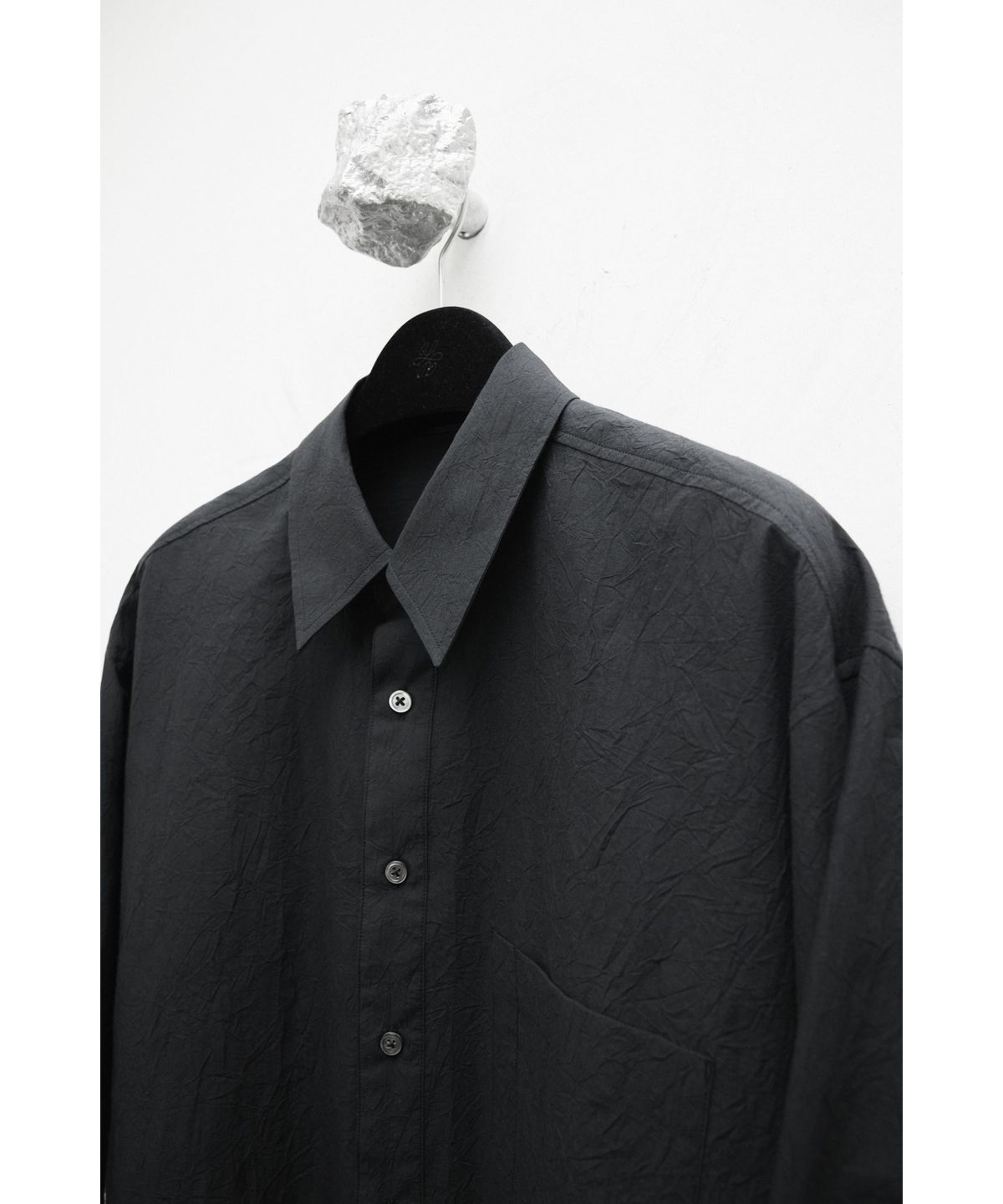 유스(YOUTH) Creased Loosed Shirt - Black