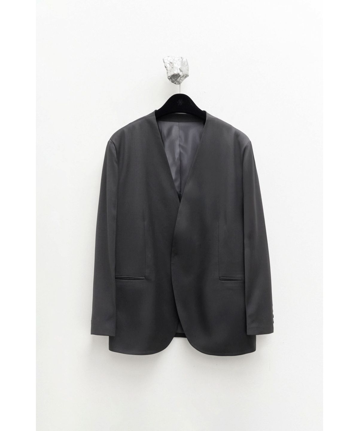 유스(YOUTH) Collarless Jacket - Charcoal Grey