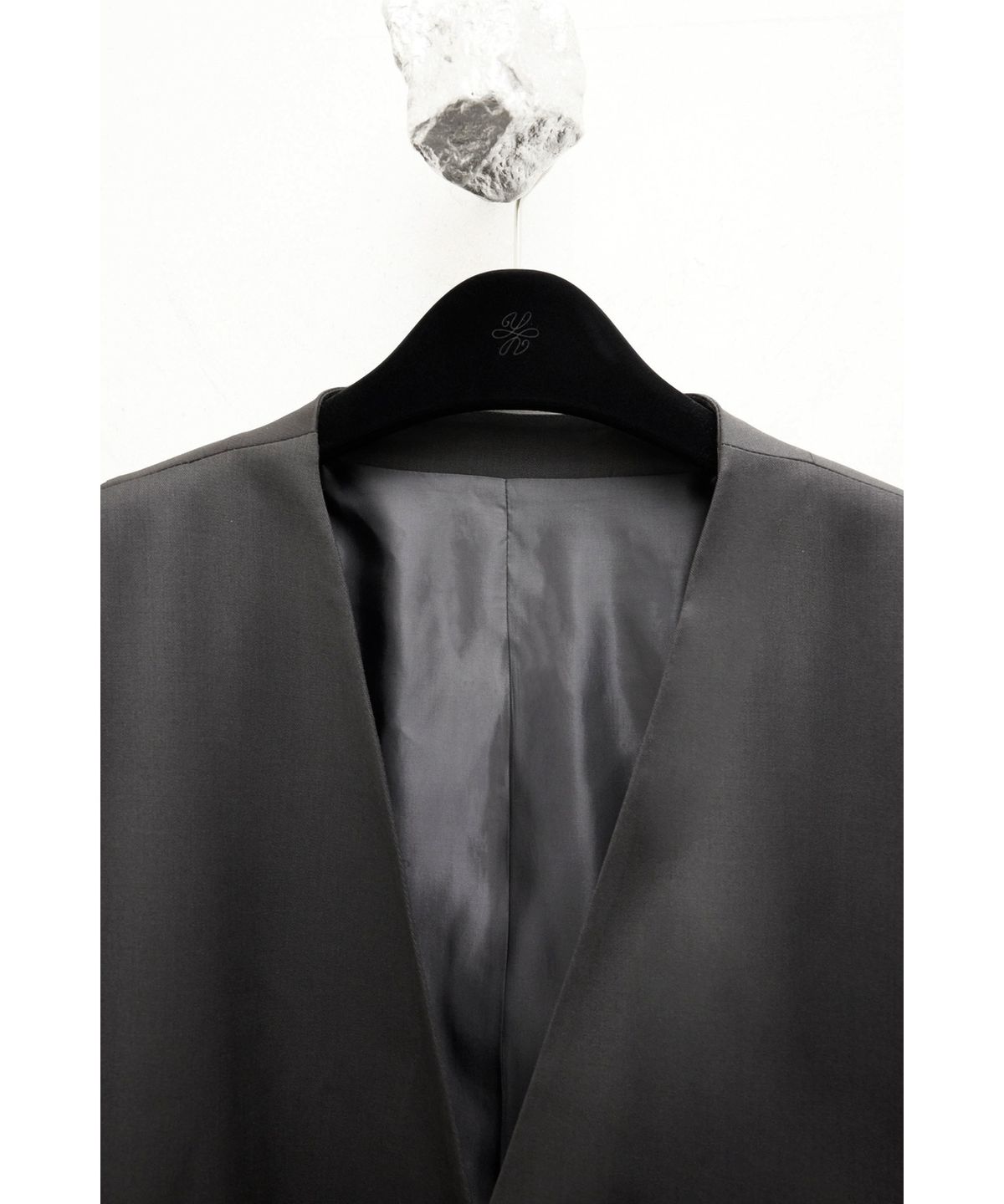 유스(YOUTH) Collarless Jacket - Charcoal Grey