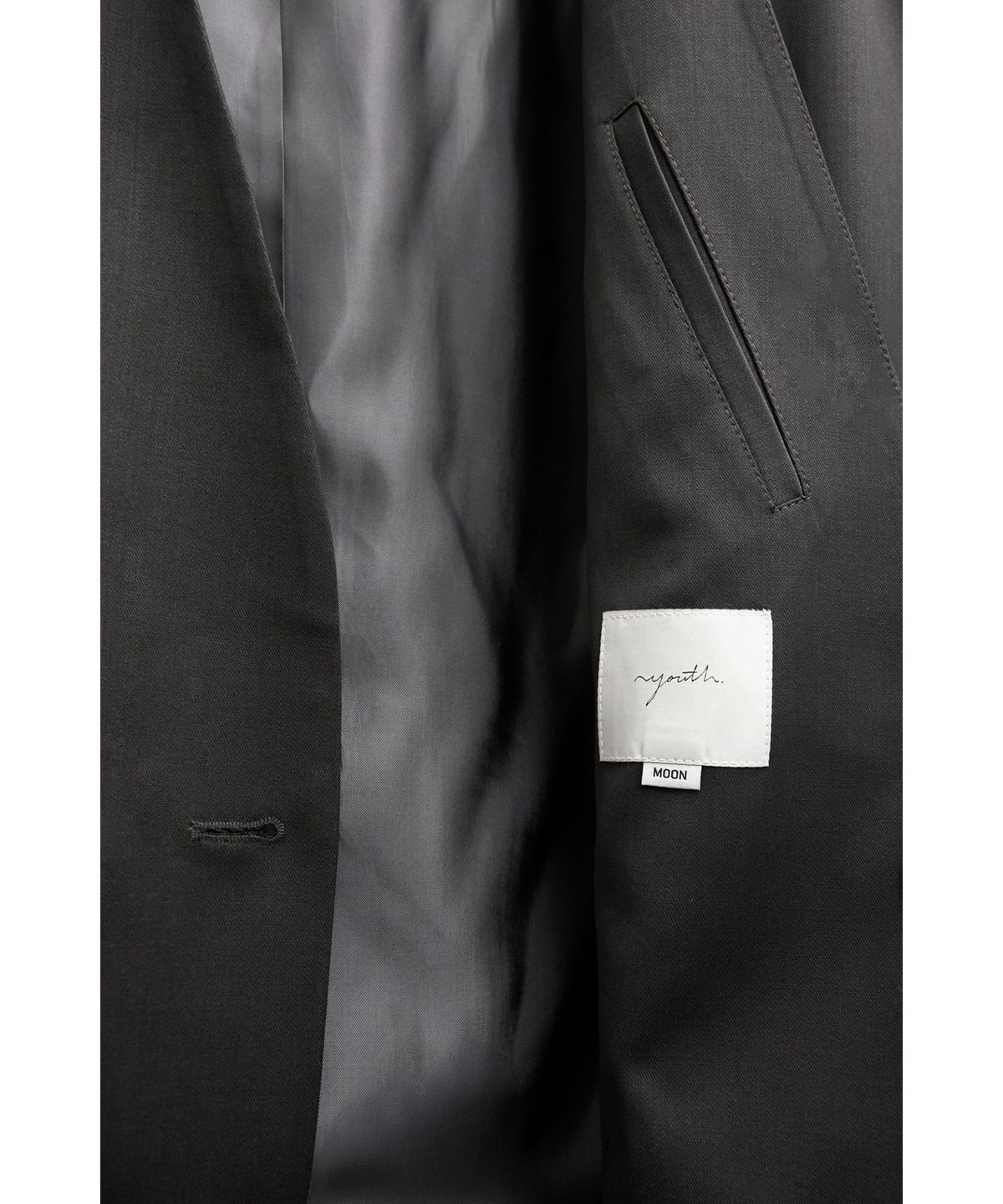 유스(YOUTH) Collarless Jacket - Charcoal Grey