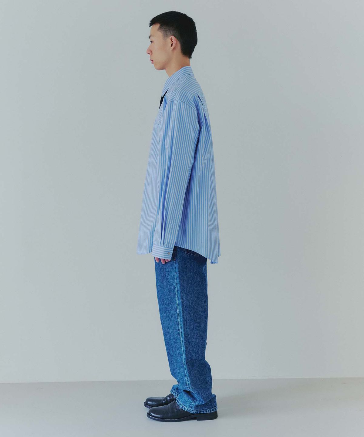 플랙(PLAC) [메르고X플랙] 스트레이트 데님팬츠 K52 미드 블루