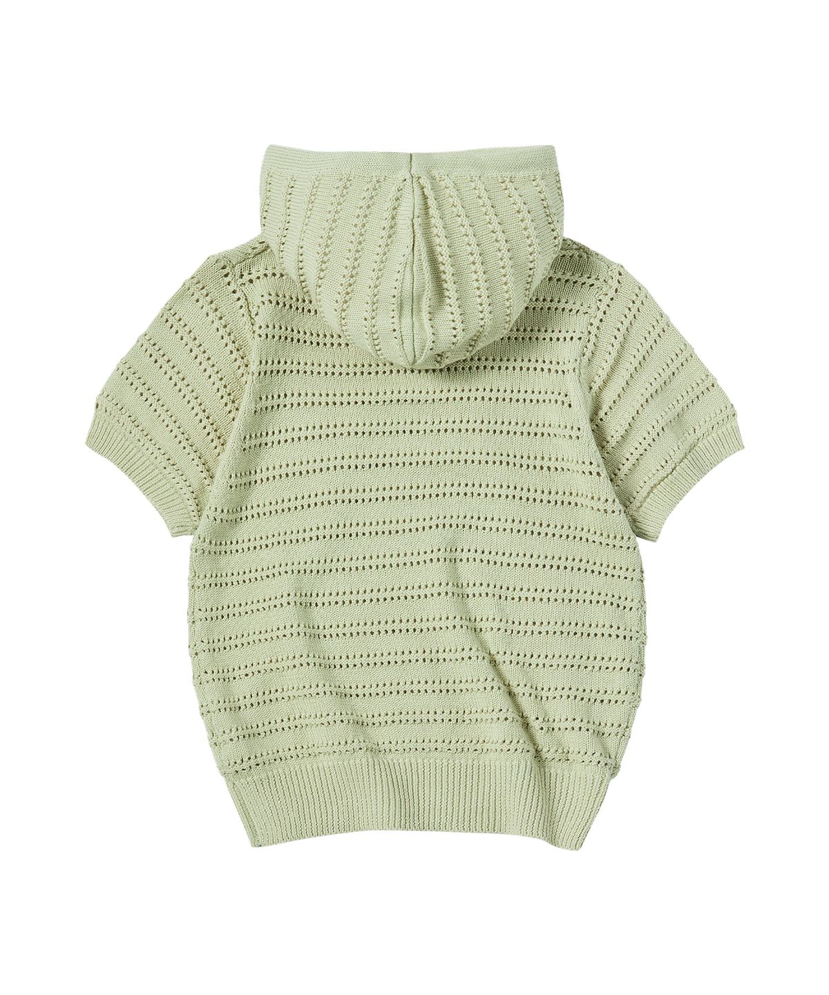 꼬모니노즈(COMONINOZ) W NECK STRING KNIT [YELLOW GREEN]