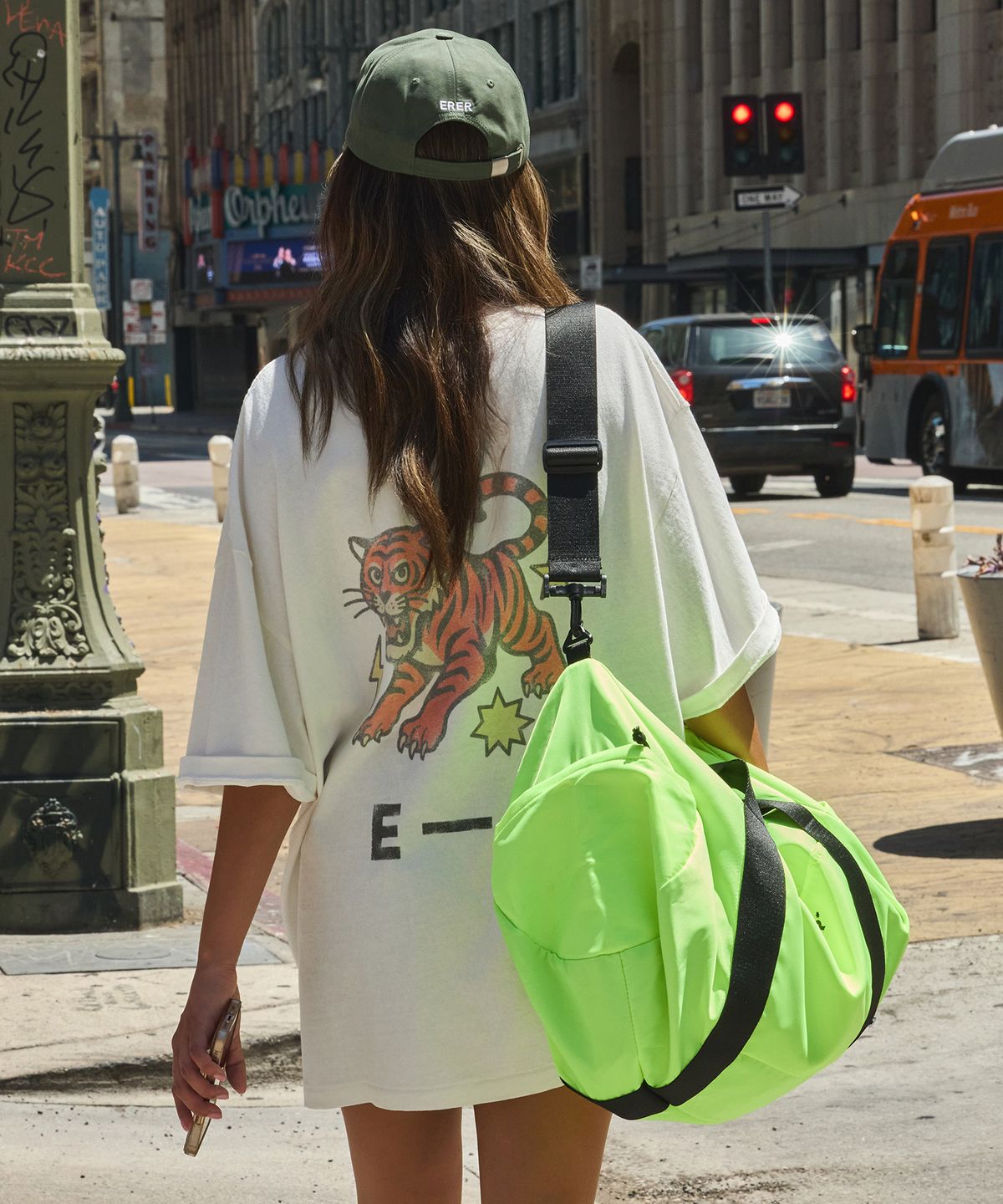 에르에르(ERER) FABRIC ROLL BAG Neon Lime
