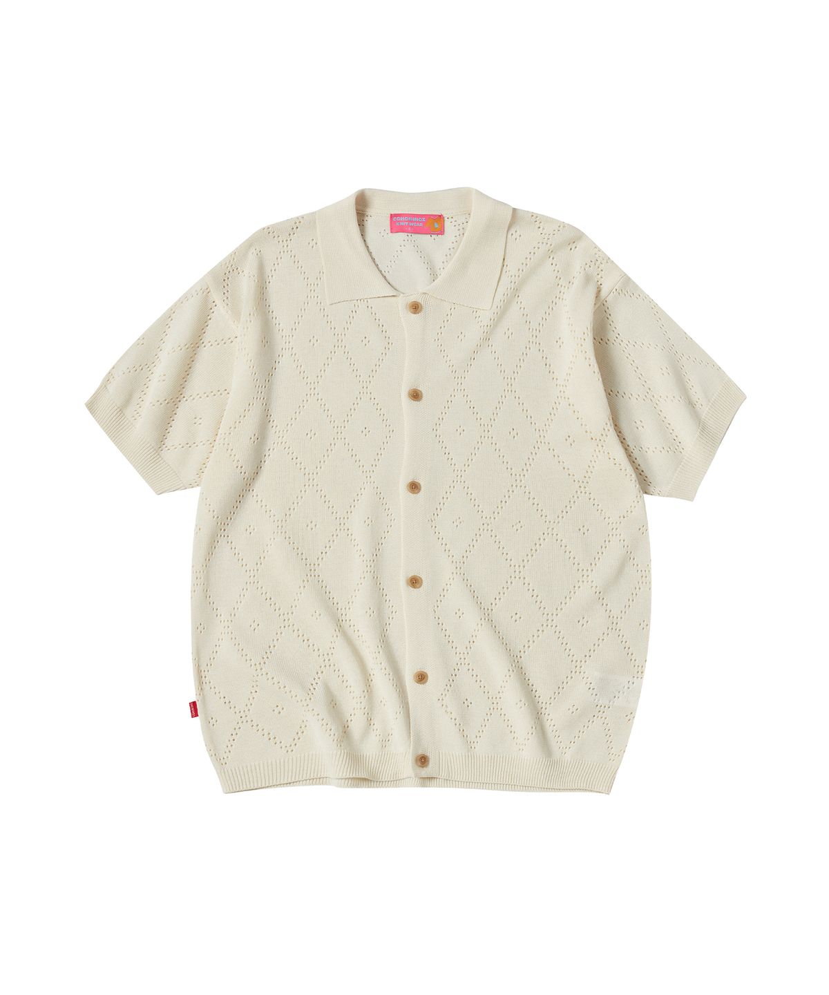 꼬모니노즈(COMONINOZ) CROCHET BUTTON CARDIGAN [IVORY]