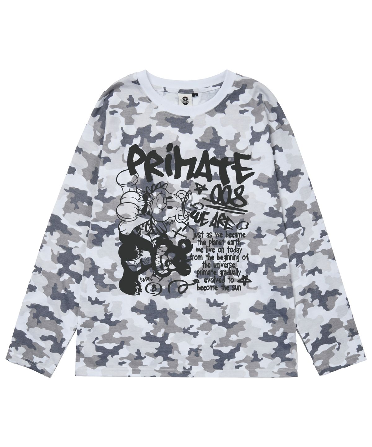 프라임에이트(PRIMATE) ANGELDEM 오버핏 카모 롱 슬리브 3 COLORS
