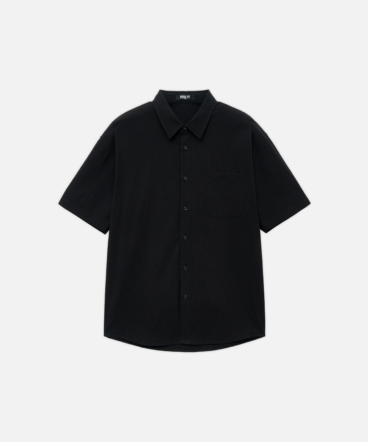 드로우핏(DRAW FIT) 솔리드 하프 시어서커 셔츠 [BLACK]